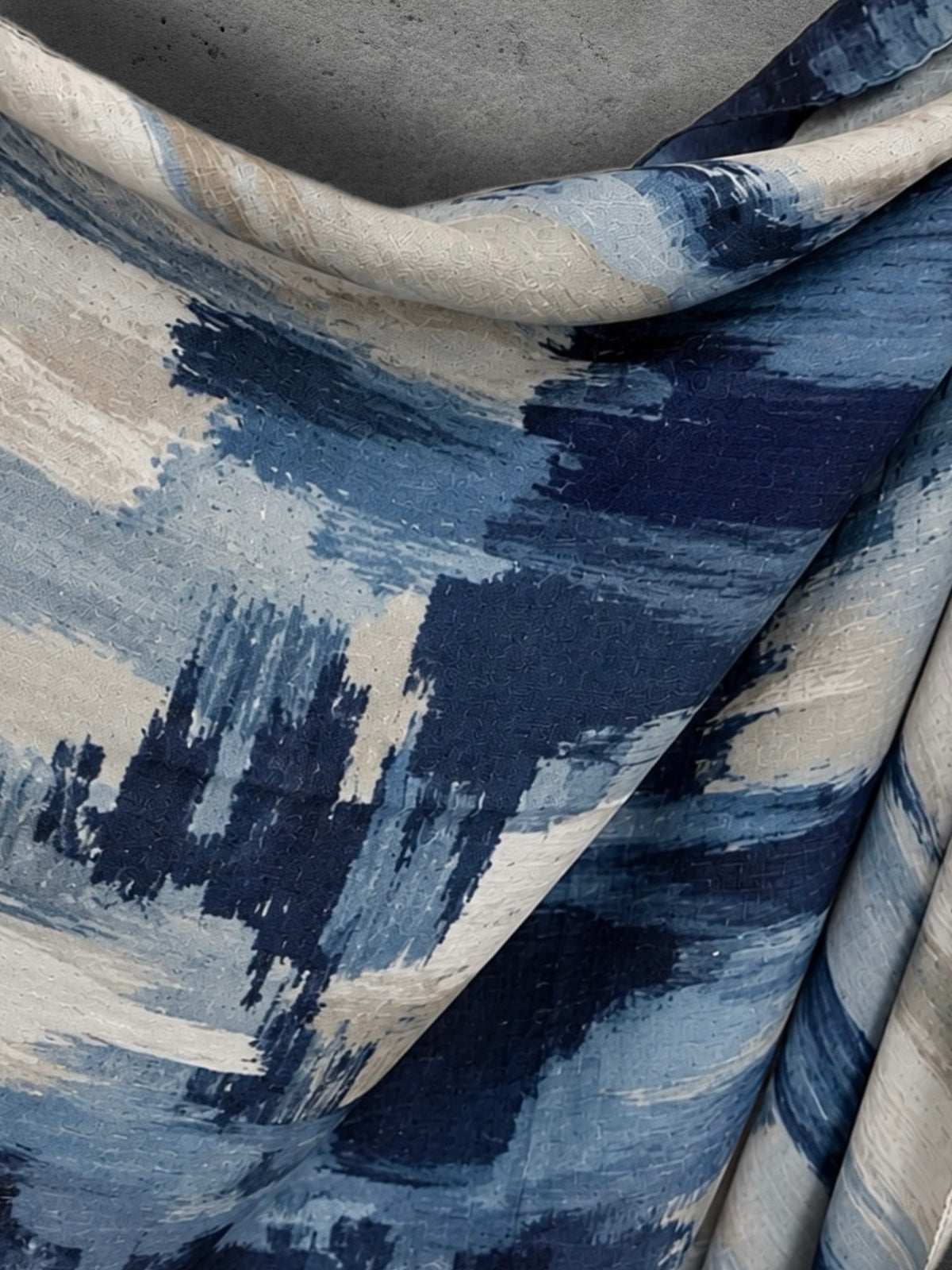 Navy Blue Abstract Brushstroke Winter Scarf