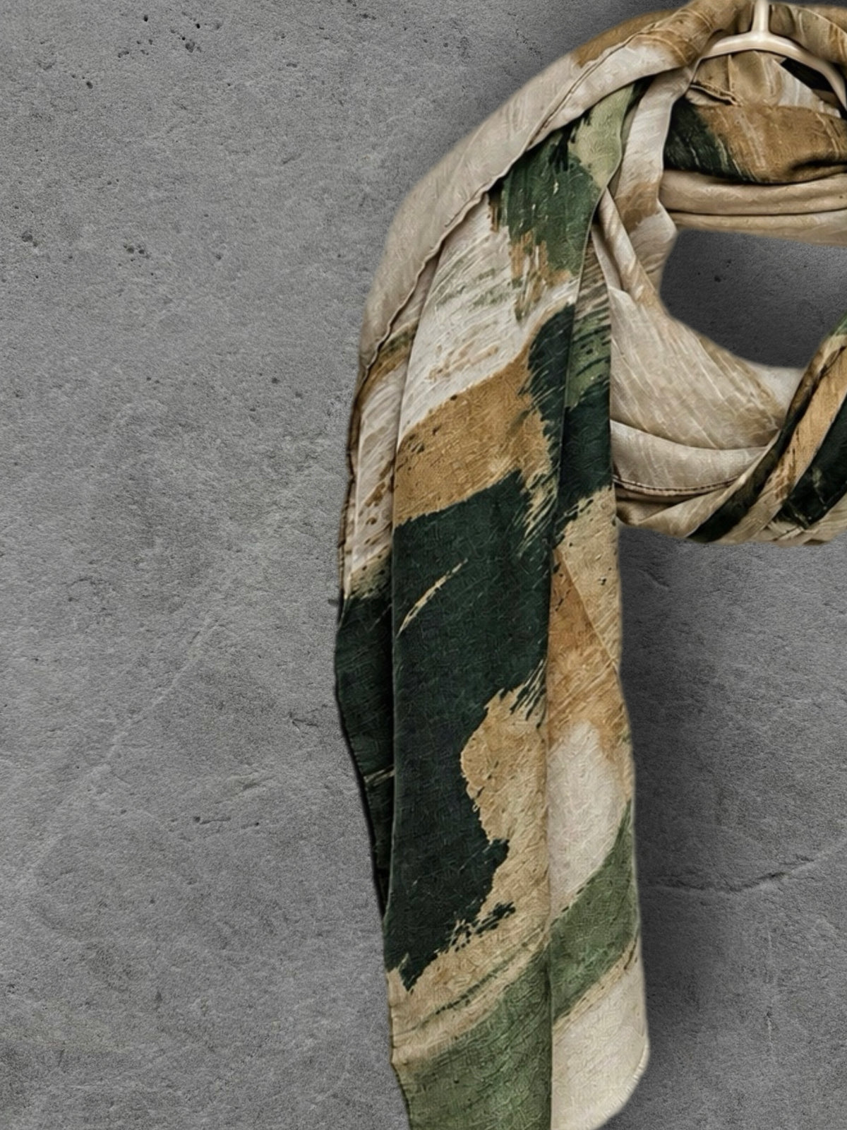 Forest Green Abstract Brushstroke Autumn Winter Scarf