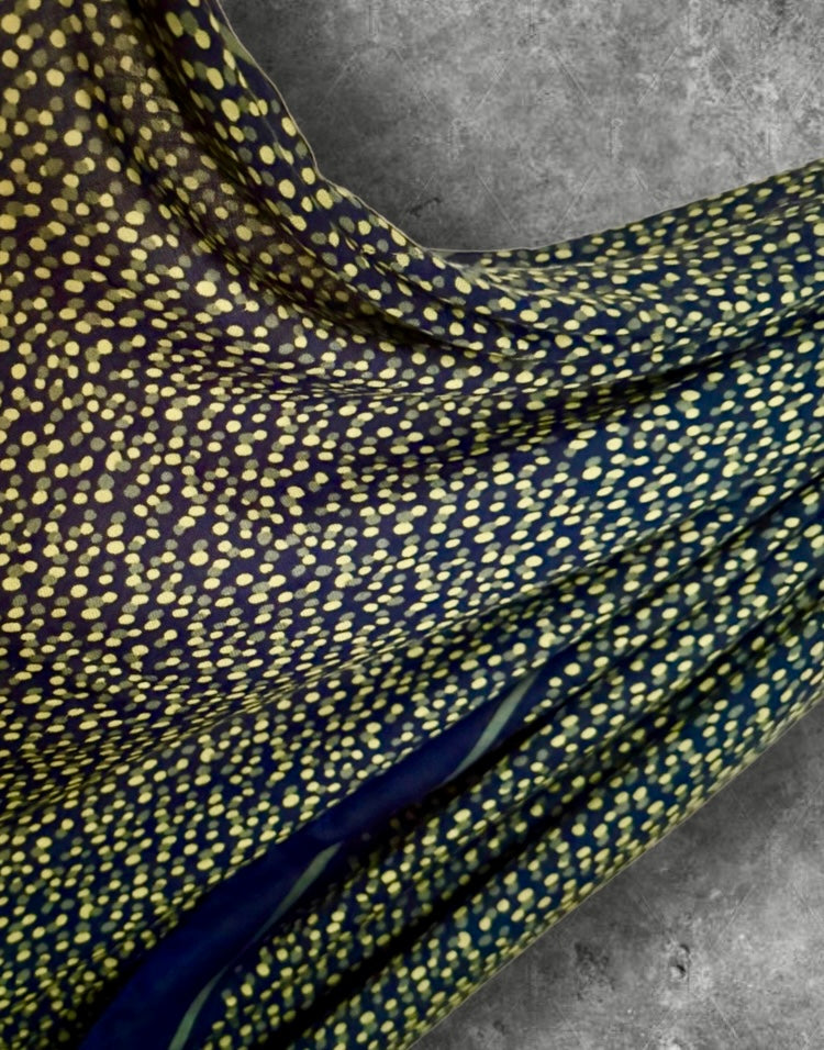 Navy Blue Polka Dot Cotton Scarf for Women,Lightweight Long Wrap Shawl