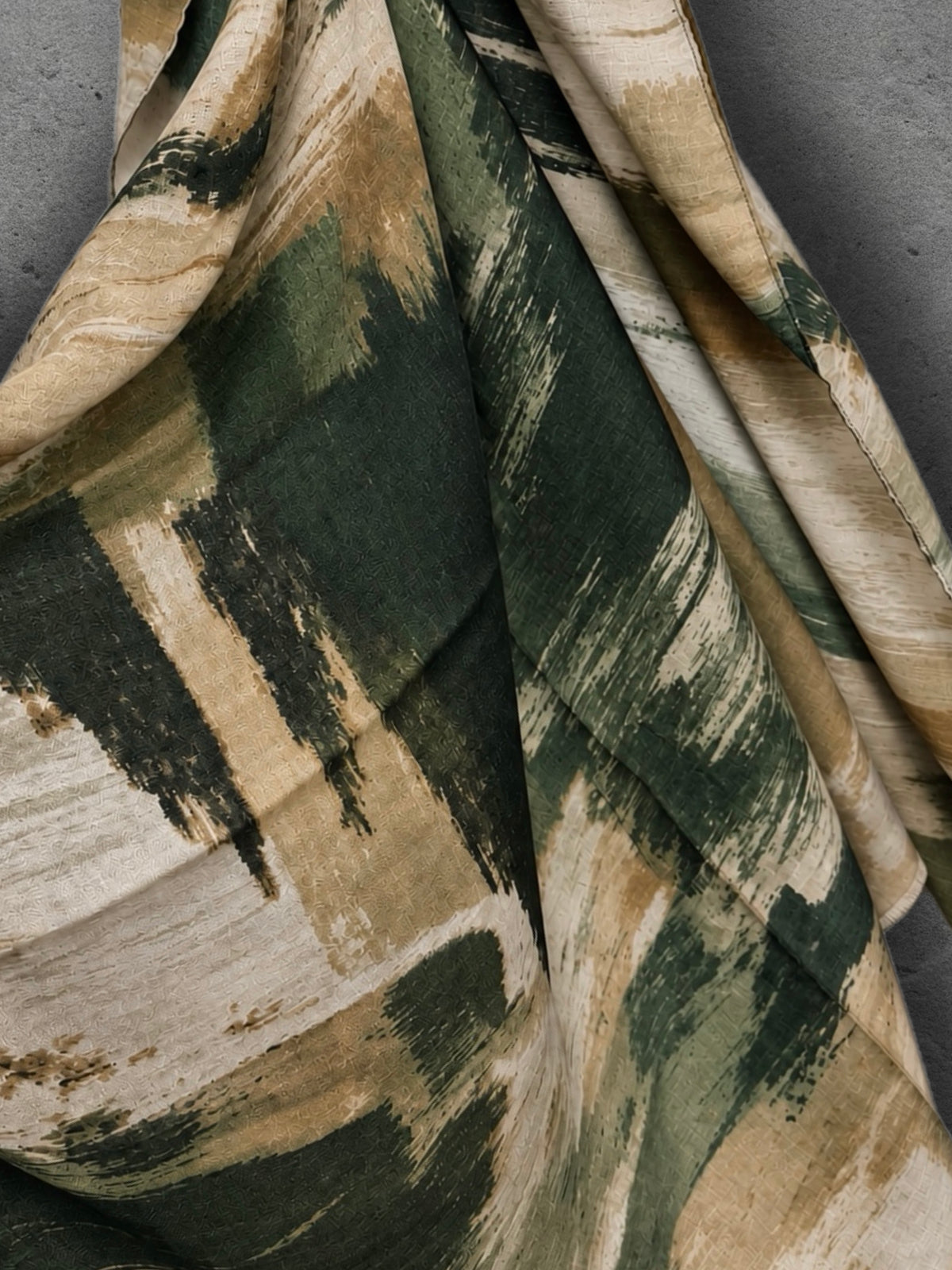 Forest Green Abstract Brushstroke Autumn Winter Scarf
