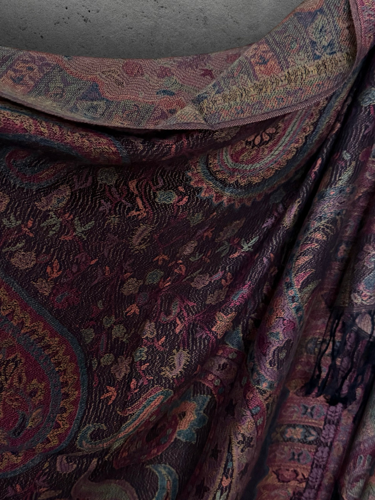 Deep Purple Paisley Autumn Winter Scarf