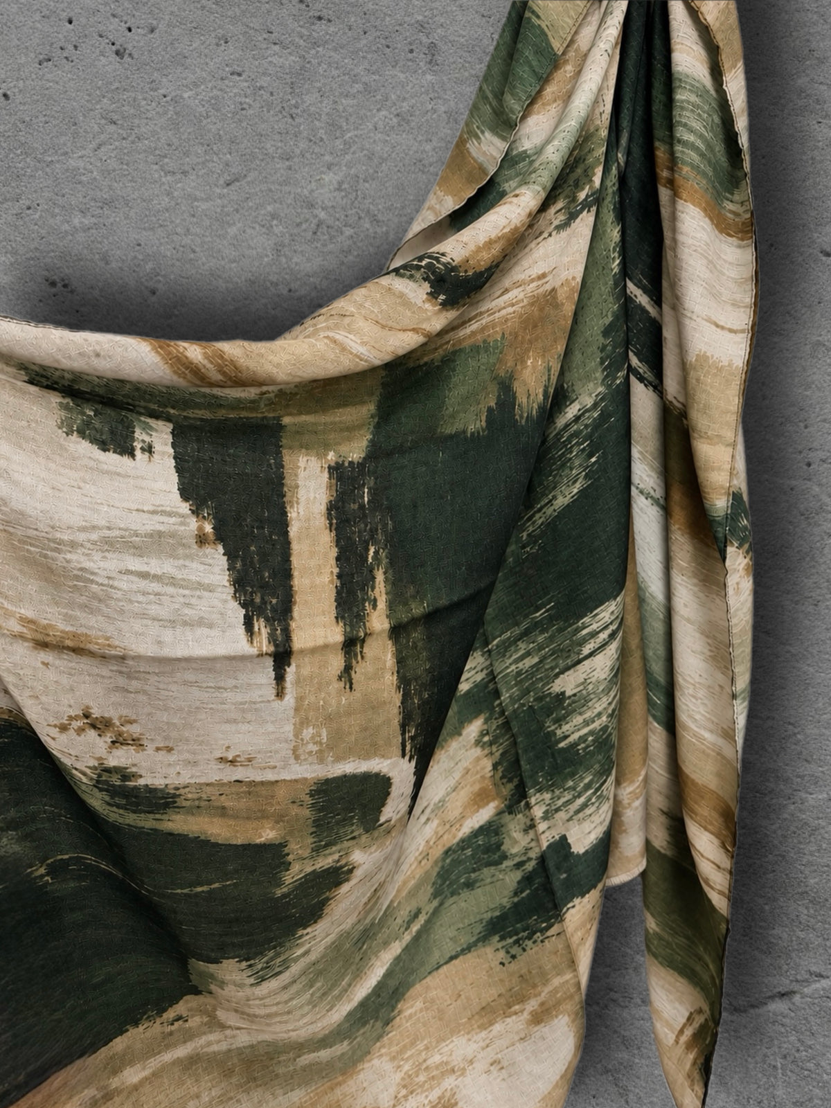 Forest Green Abstract Brushstroke Autumn Winter Scarf