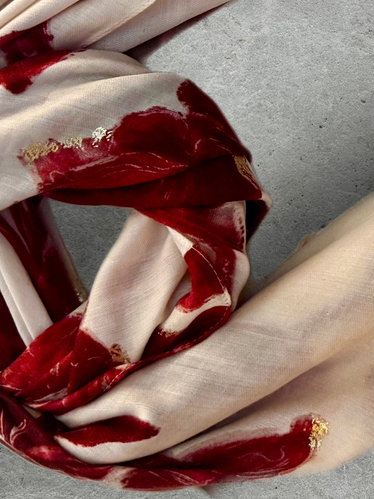 Elegant Red Peony Scarf for Women with Gold Accents,Floral Print Shawl