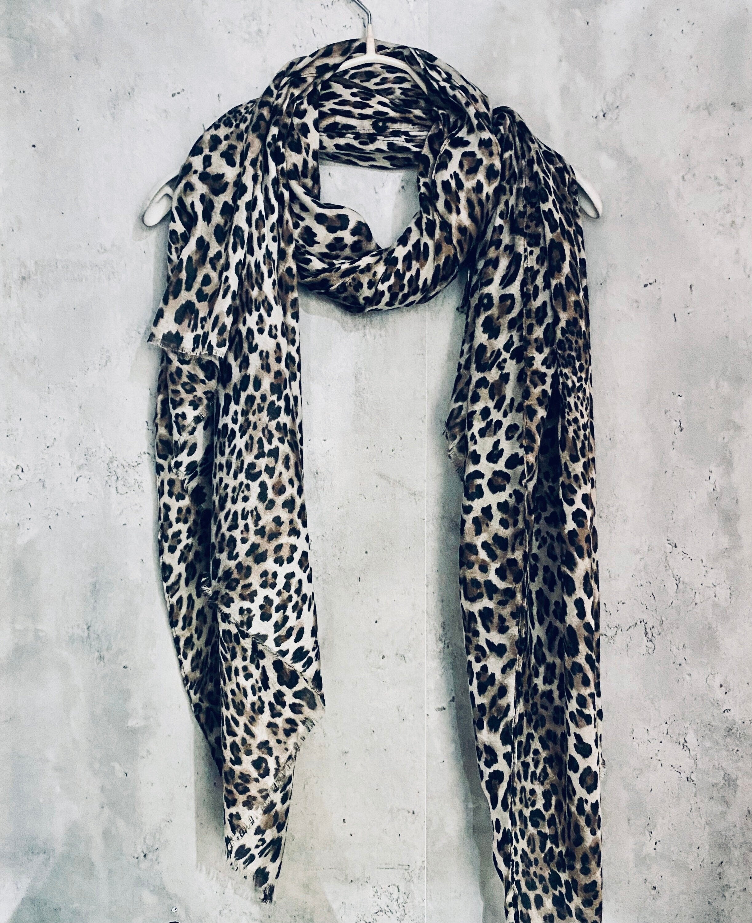 Classic Leopard Pattern Dark Grey Scarf/Summer Autumn Scarf/Gifts For Mother/Scarf Women/UK Seller/Gifts For Her Birthday Christmas