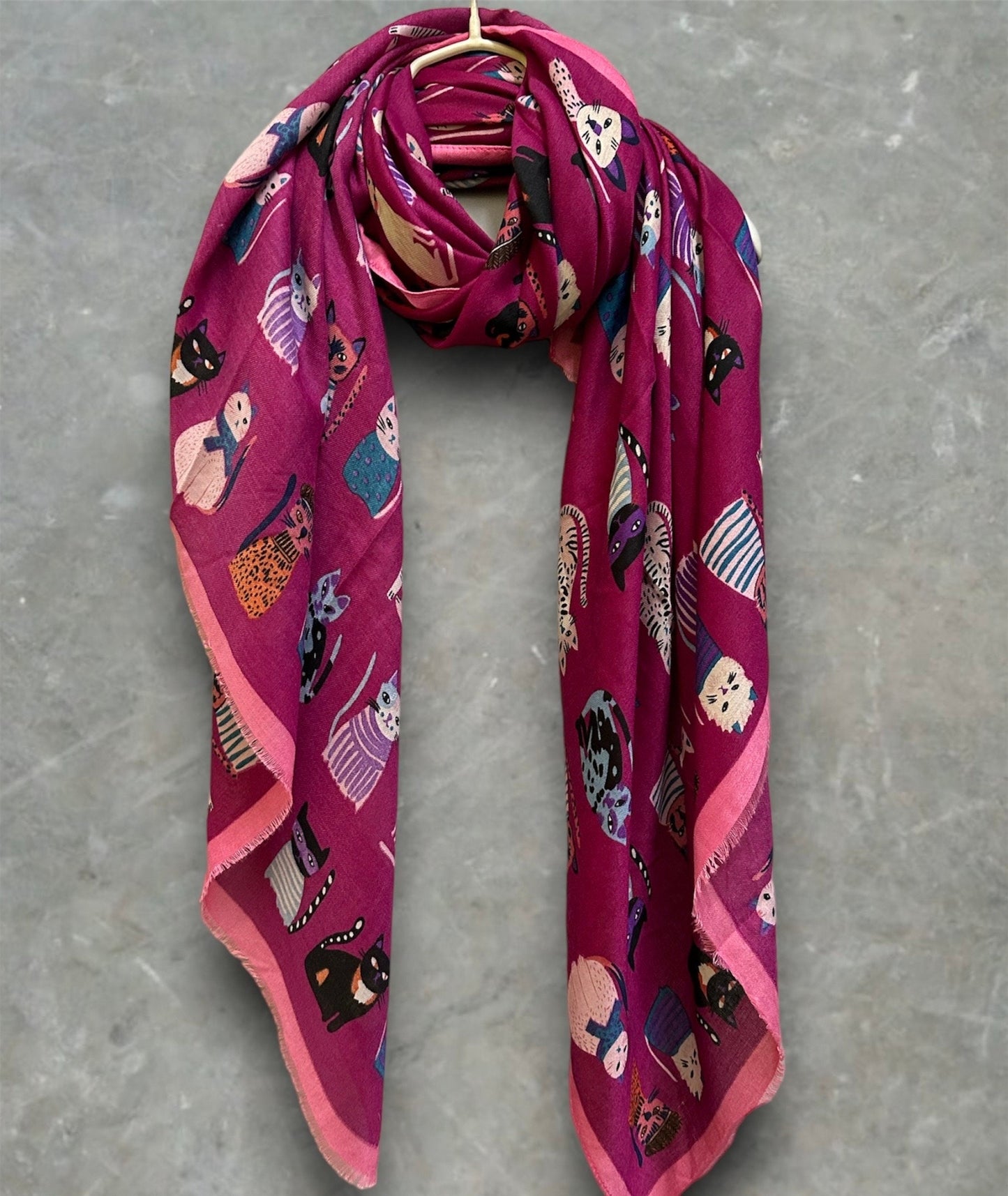 Charming Cats Pink Scarf – Ideal for Gifting All Year Round