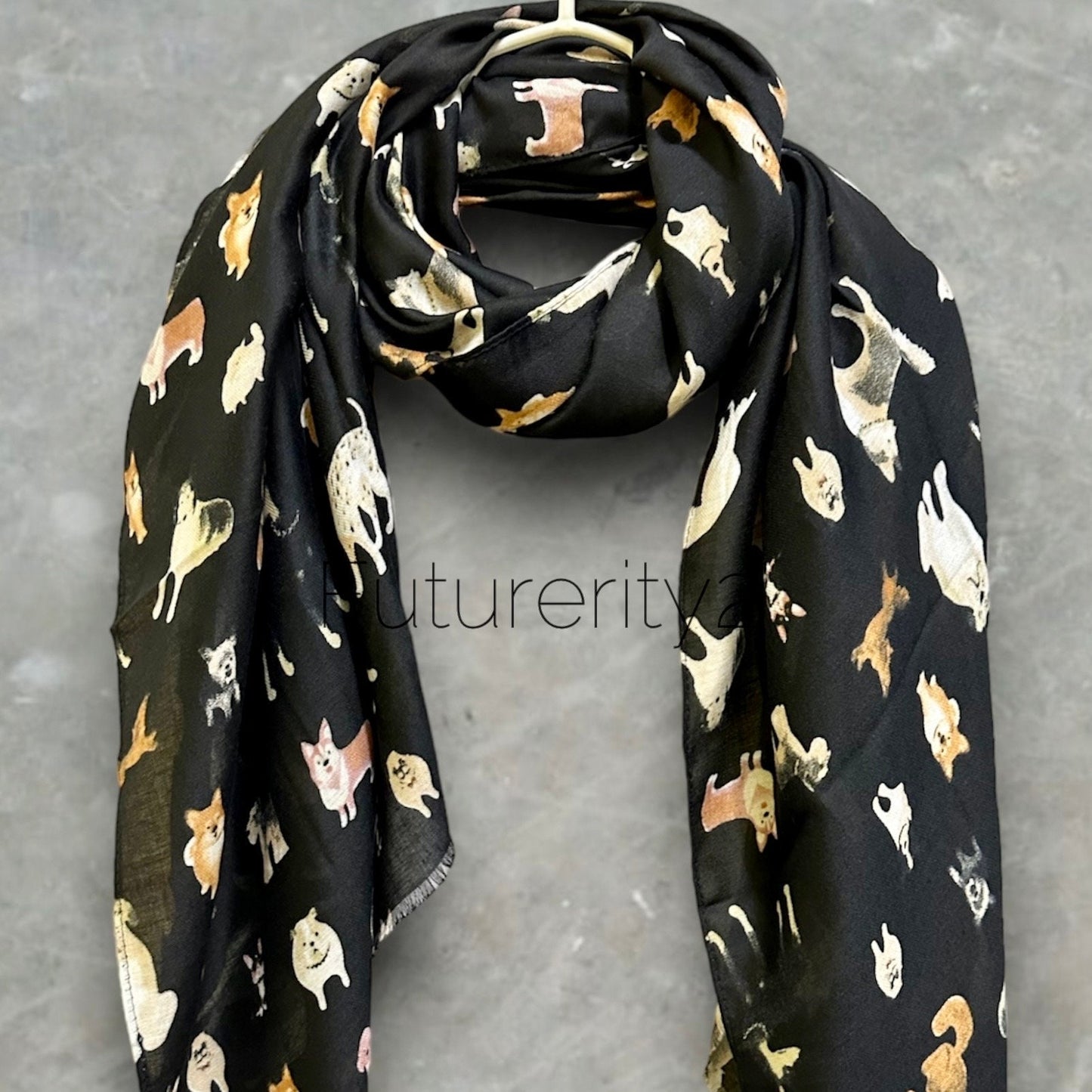 Black Dogs Pattern Scarf – A Versatile Gift for Mom, Her, and Any Occasion