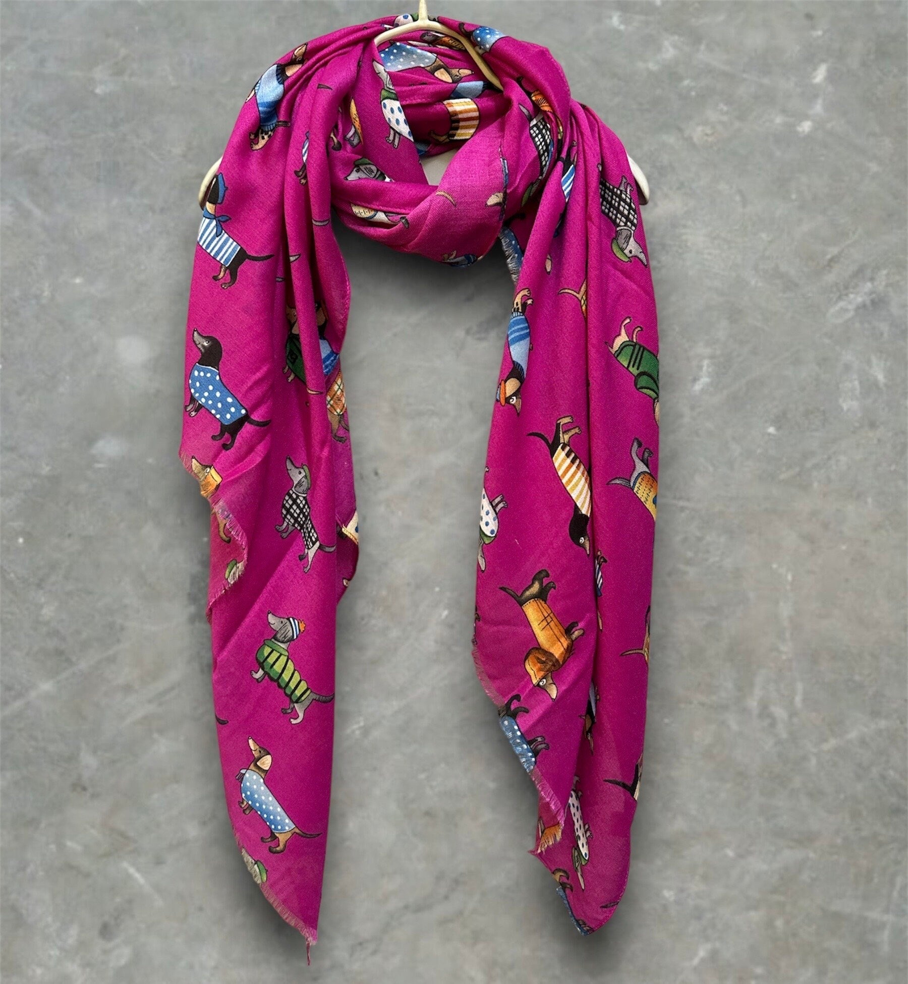 Dachshund Dog Pink Scarf – A Delightful Gift for Mom and Her All Year Round
