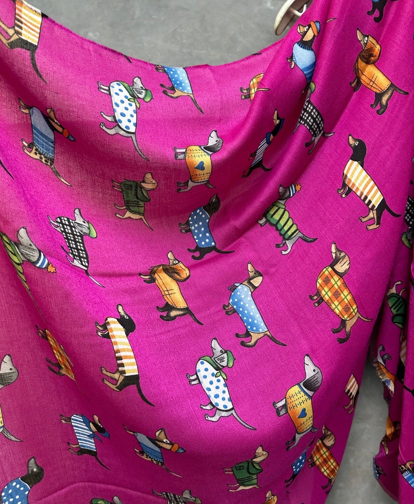 Dachshund Dog Pink Scarf – A Delightful Gift for Mom and Her All Year Round