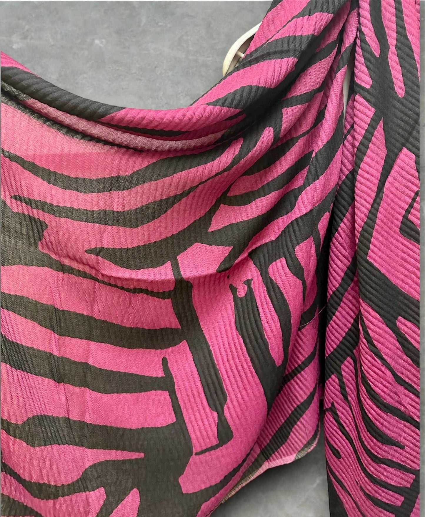 Zebra Stripes Pattern Scarf in Pink and Purple.Versatile Cotton Blend for Summer,Autumn and Winter.Perfect for Her Birthday or Christmas.