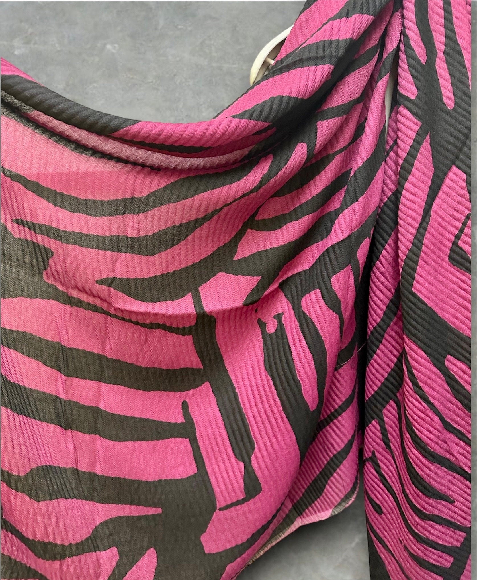 Zebra Stripes Pattern Scarf in Pink and Purple.