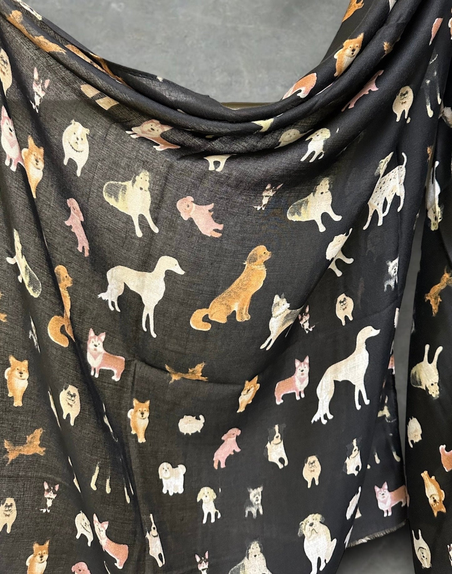 Black Dogs Pattern Scarf – A Versatile Gift for Mom, Her, and Any Occasion