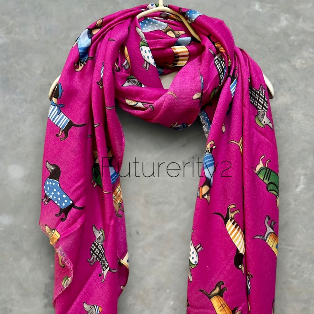 Dachshund Dog Pink Scarf – A Delightful Gift for Mom and Her All Year Round