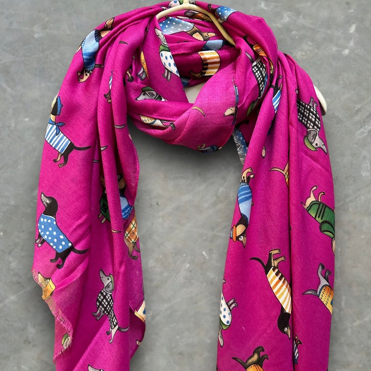 Dachshund Dog Pink Scarf – A Delightful Gift for Mom and Her All Year Round