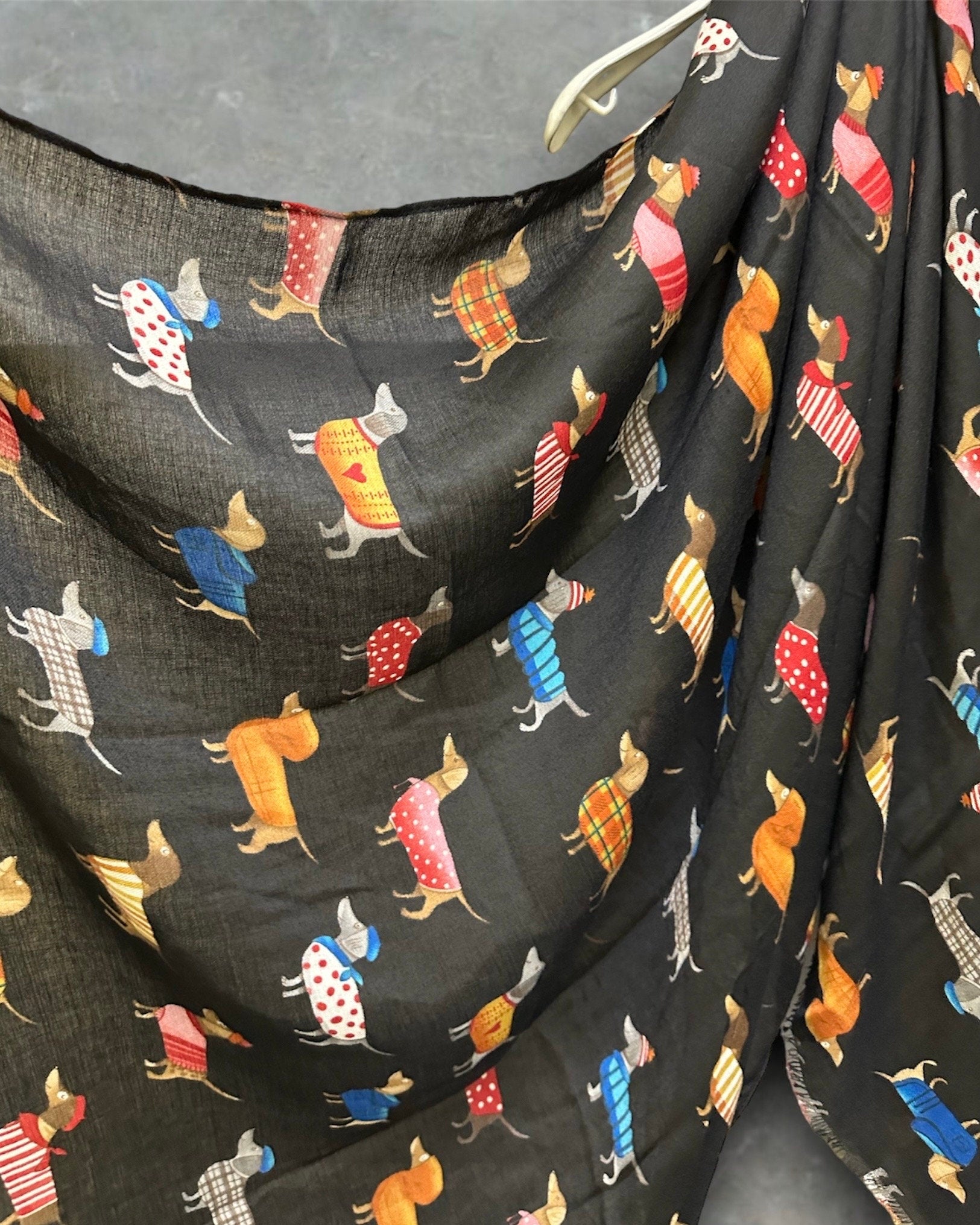 Dachshund Dog Black Scarf – A Delightful Gift for Mom and Her All Year Round.