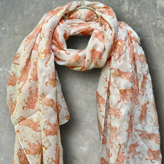 Light Pink classic leopards print off white scarf for women,perfect for any season and great gifts for her,mother,birthday and Christmas