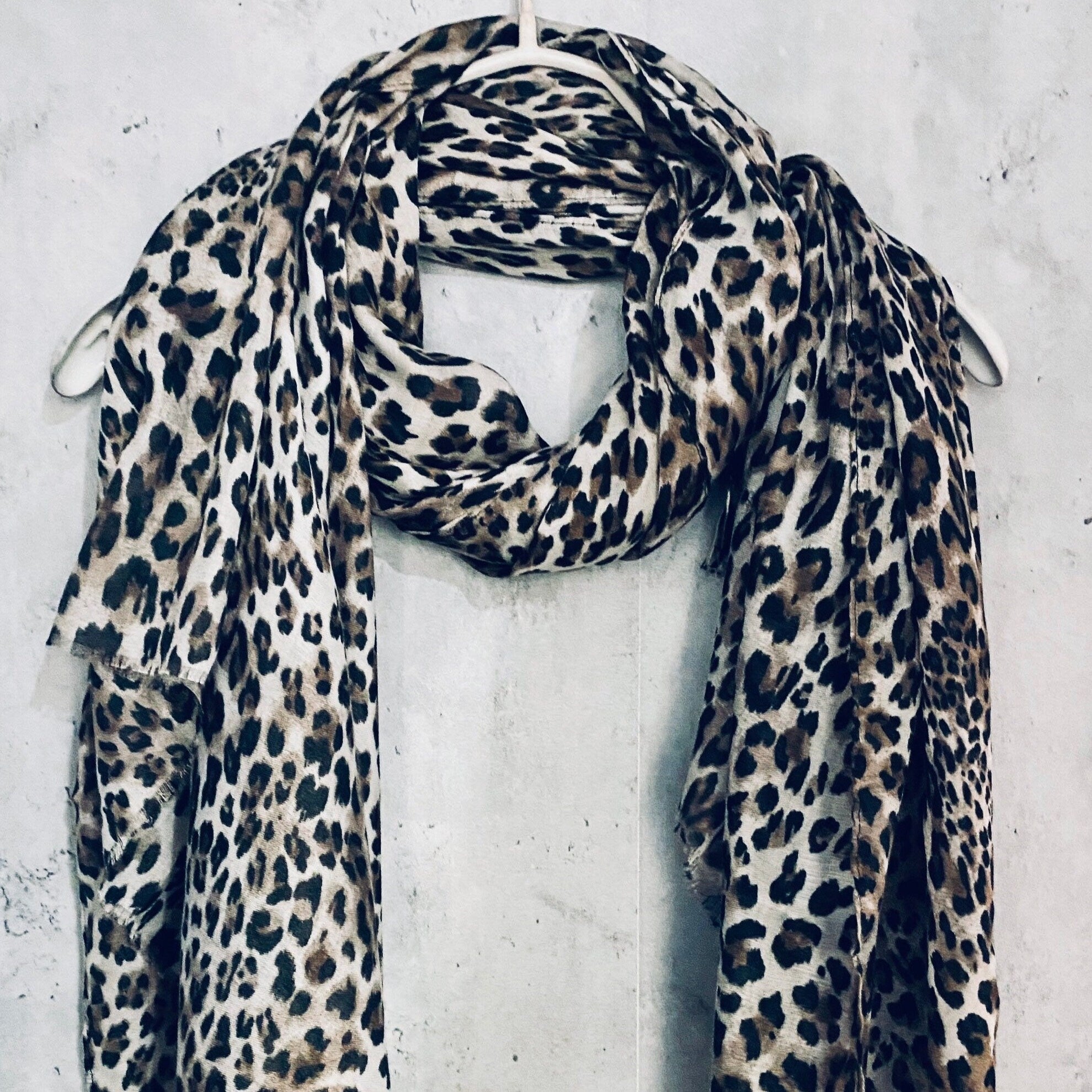 Classic Leopard Pattern Dark Grey Scarf/Summer Autumn Scarf/Gifts For Mother/Scarf Women/UK Seller/Gifts For Her Birthday Christmas