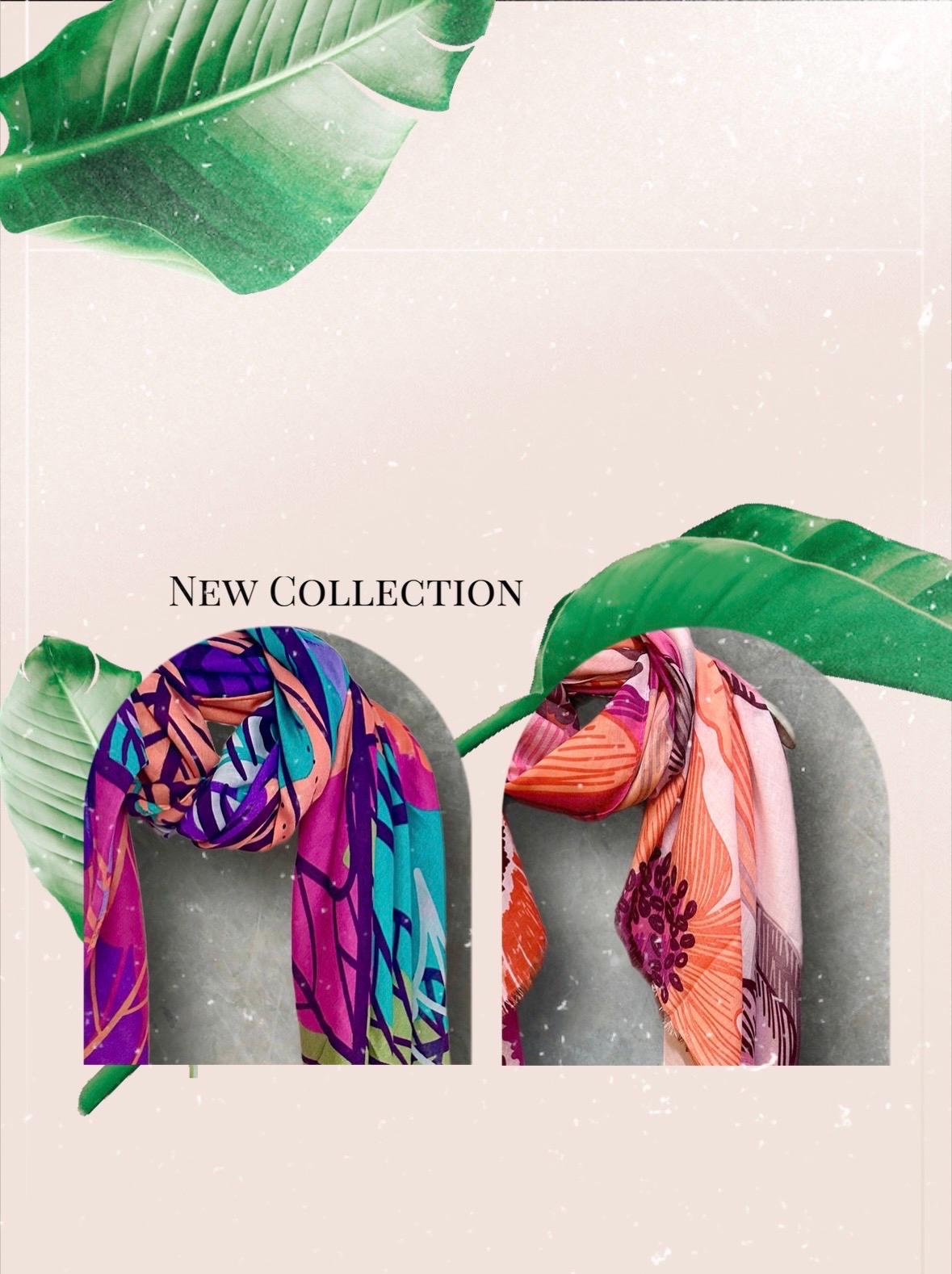 Stunning Purple Cotton Scarf Featuring Large Autumn Leaves