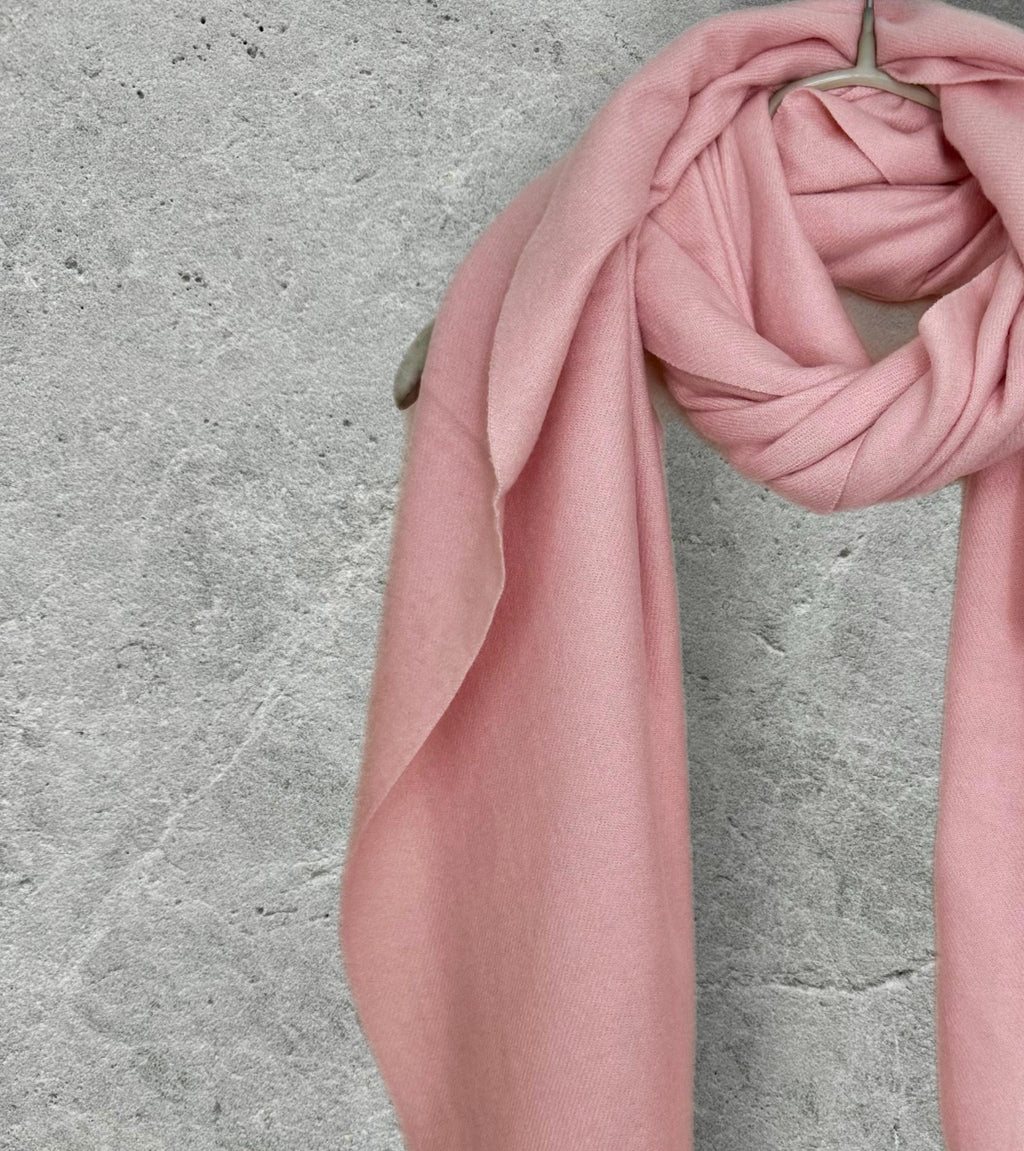 Luxury Pink Plain Cashmere Scarf