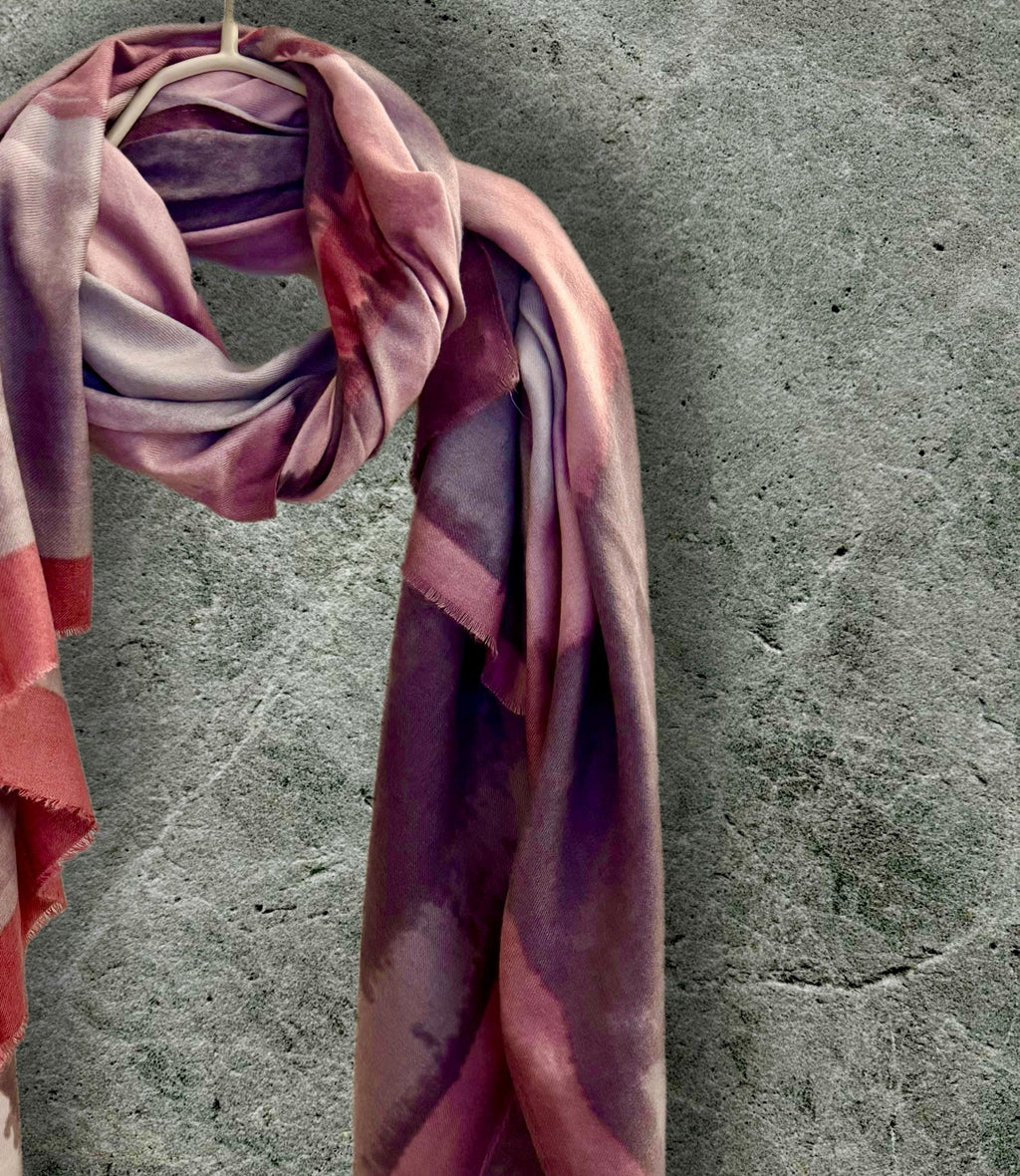 Purple-Pink Watercolor Brushstroke Scarf,All-Season Accessory, Perfect for Any Occasion,Great Gifts for Her,Birthday,Mom or Christmas