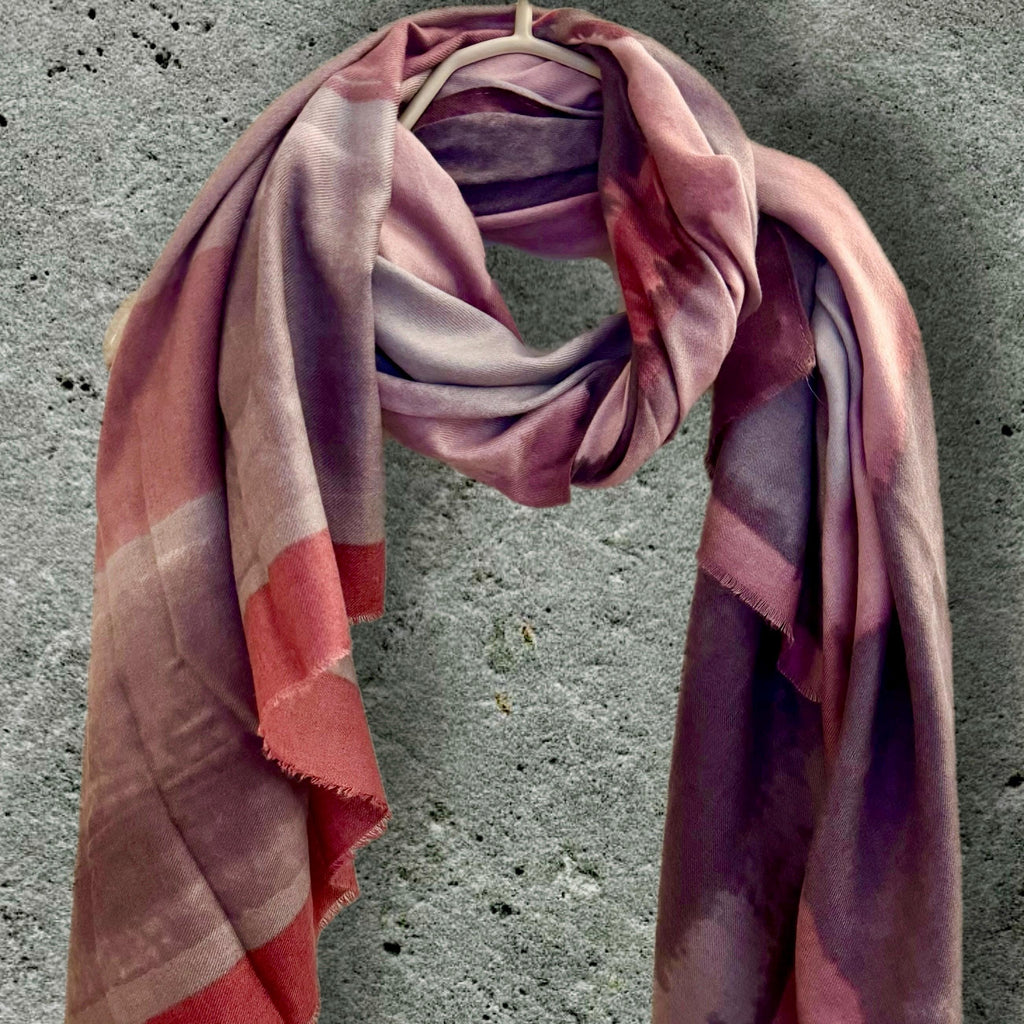 Purple-Pink Watercolor Brushstroke Scarf,All-Season Accessory, Perfect for Any Occasion,Great Gifts for Her,Birthday,Mom or Christmas