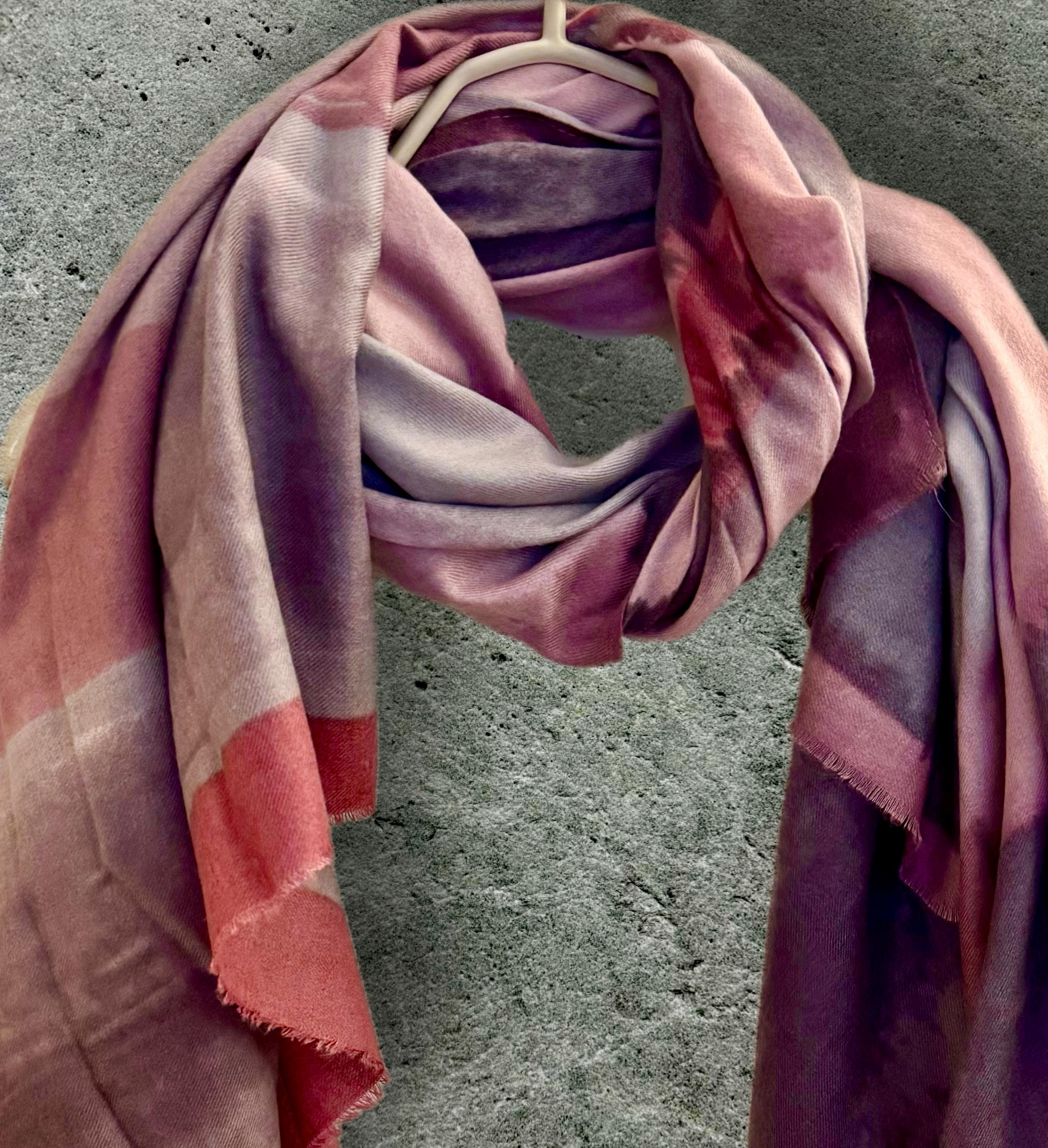 Purple-Pink Watercolor Brushstroke Scarf,All-Season Accessory, Perfect for Any Occasion,Great Gifts for Her,Birthday,Mom or Christmas