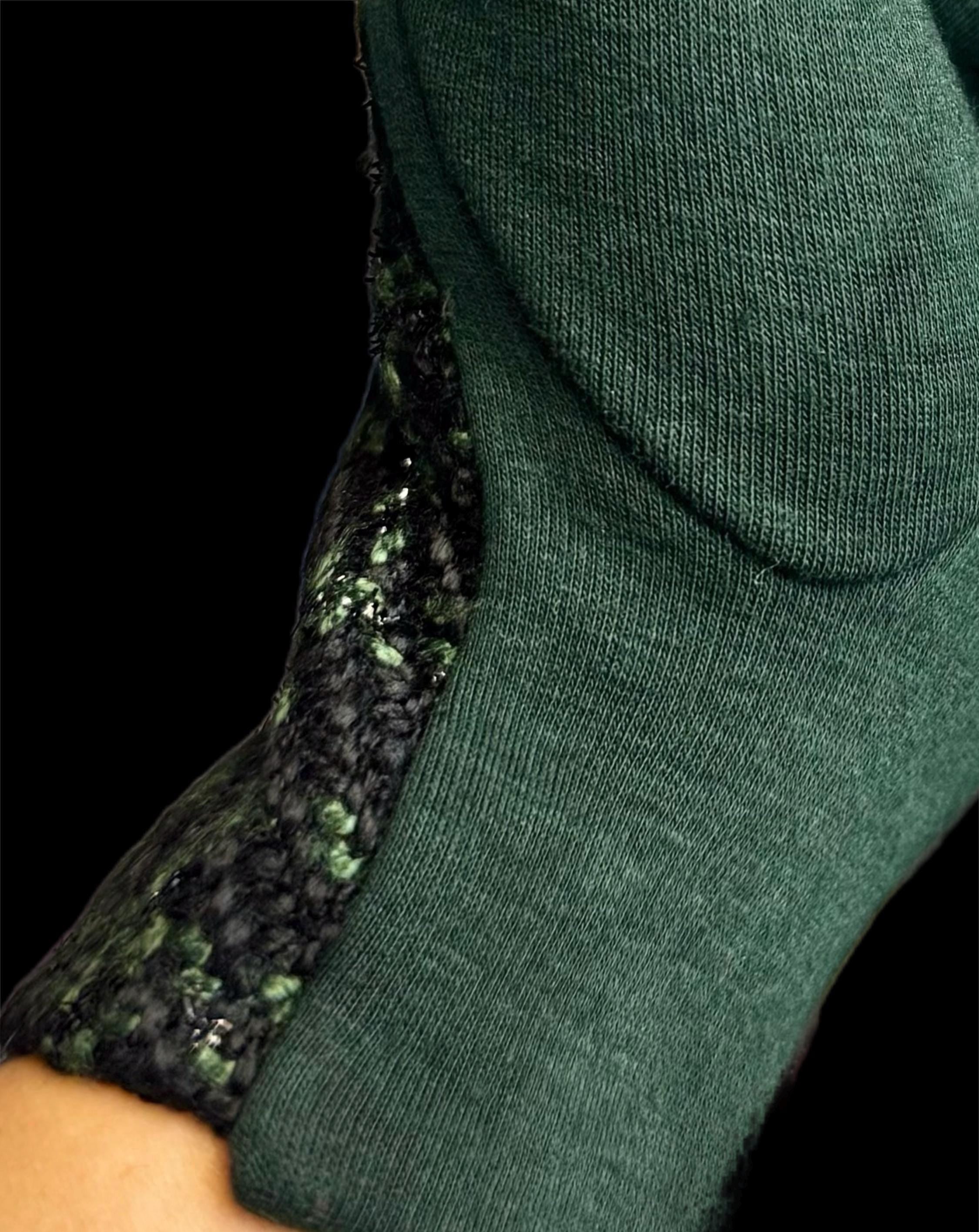 Green Faux Suede Glove with Tweed Pattern for Women,Ideal for Winter Season,A Thoughtful Gifts for Her,Mom,Birthday or Christmas