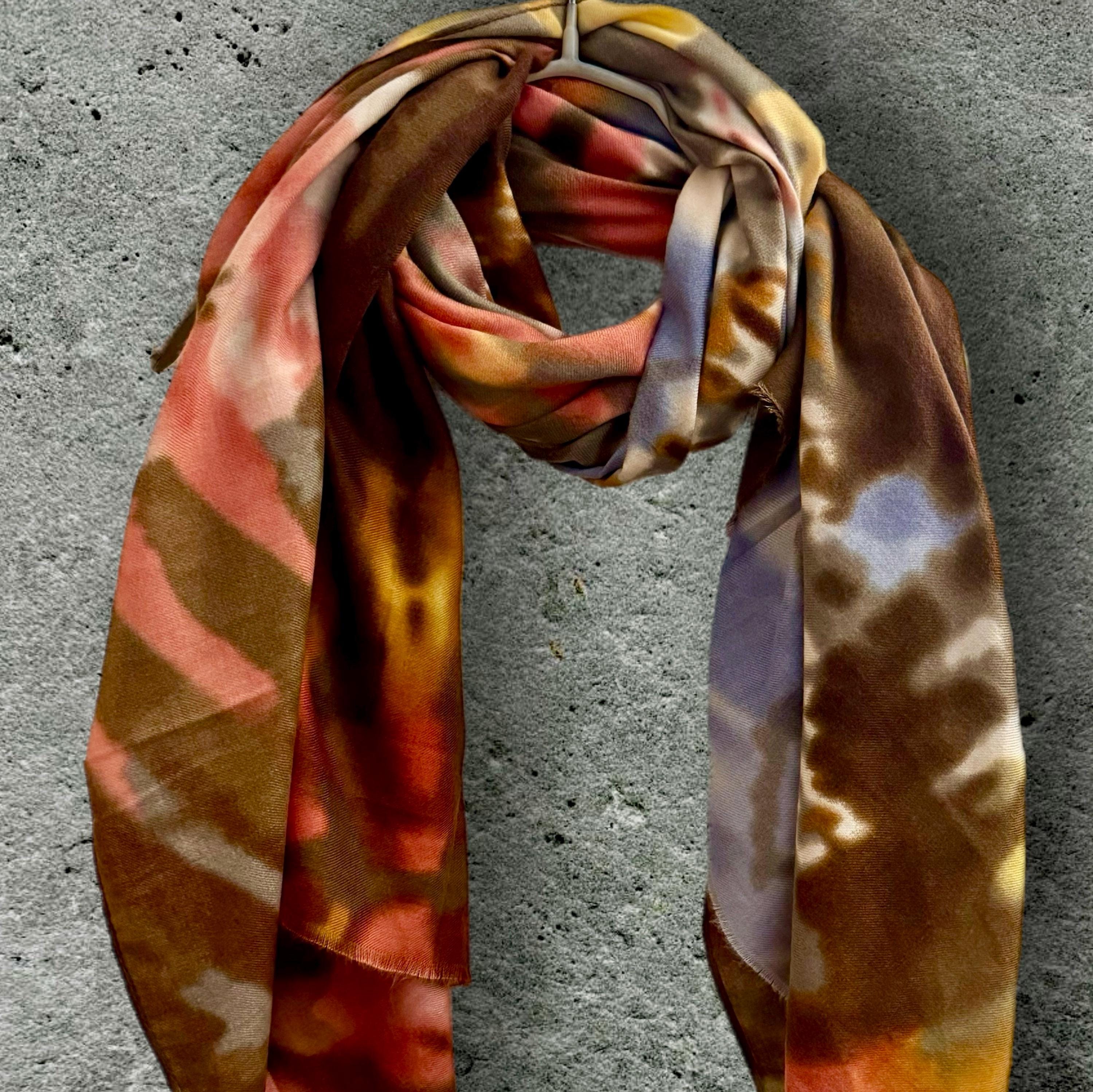 Brown Tie-Dye Scarf for Women,Perfect for Any Season or Occasion,Thoughtful Gift for Her,Mother, Birthdays or Christmas