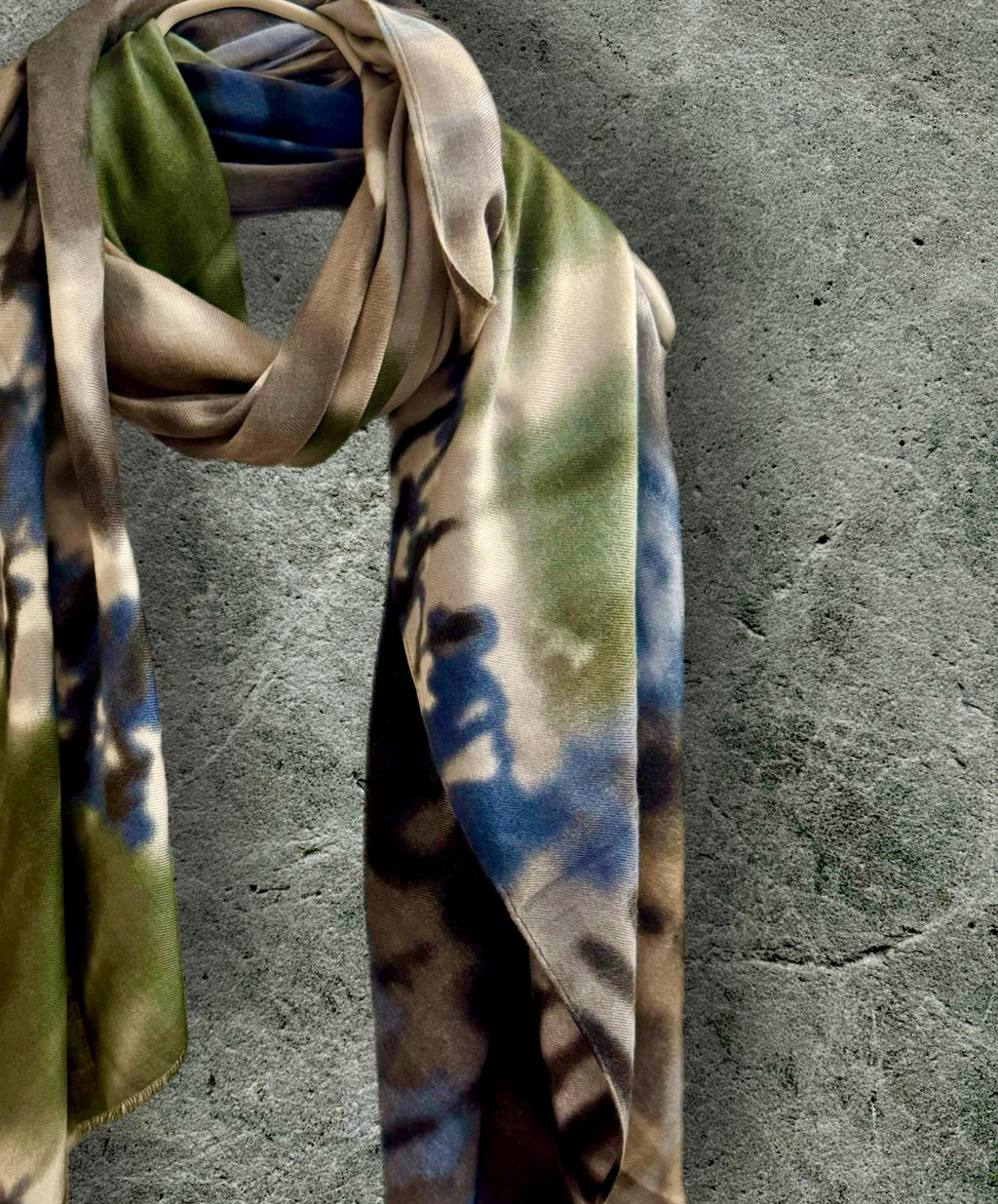 Versatile Tie-Dye Olive Green/Grey Autumn Scarf,Suitable for All season Accessory,Great Gifts for Her,Him,Mom,Birthday or Christmas