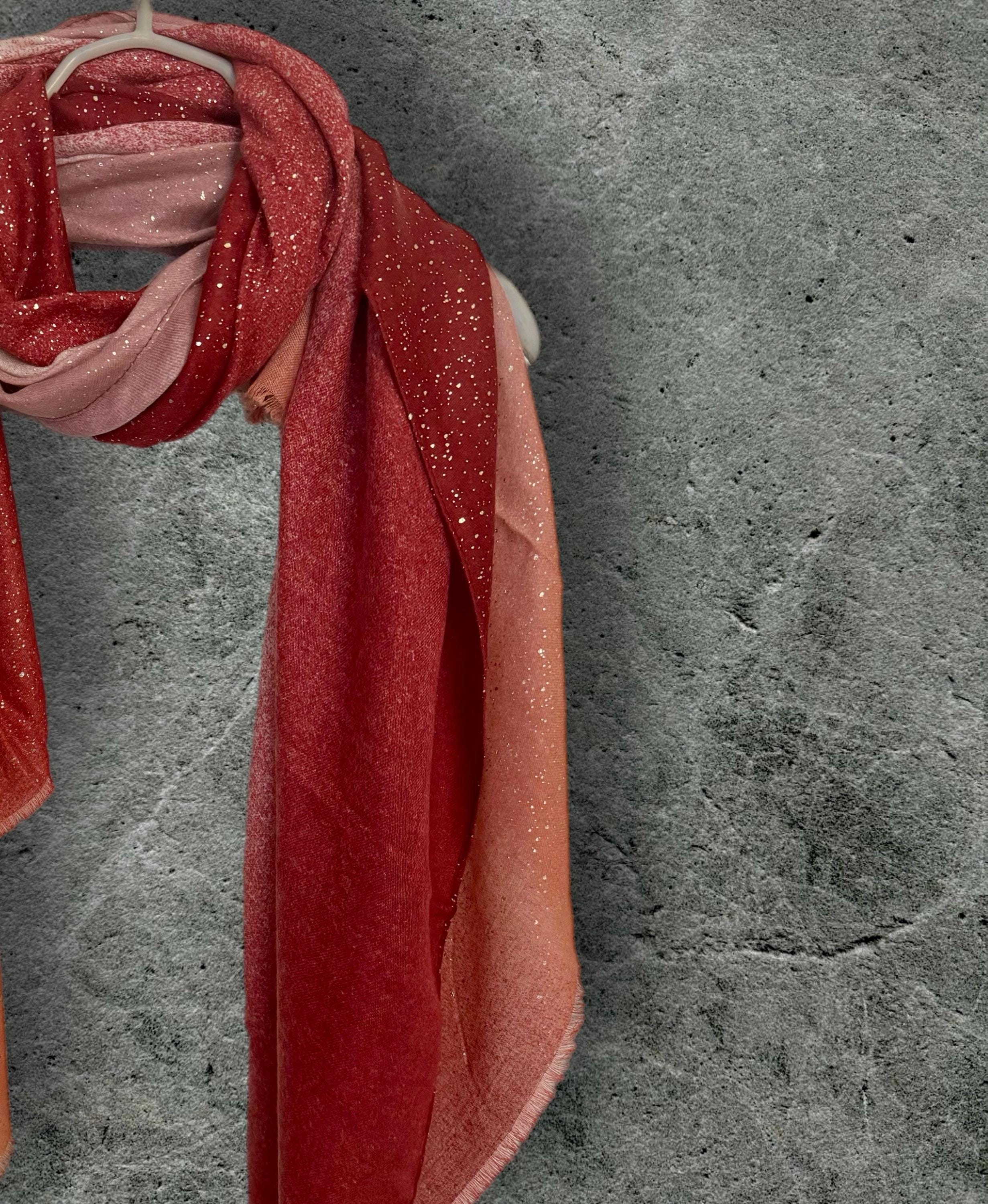 Red Gradient Shimmering Scarf,Elegant Accessory for Parties,Weddings and Celebrations,Great Gifts for Her Birthday or Christmas