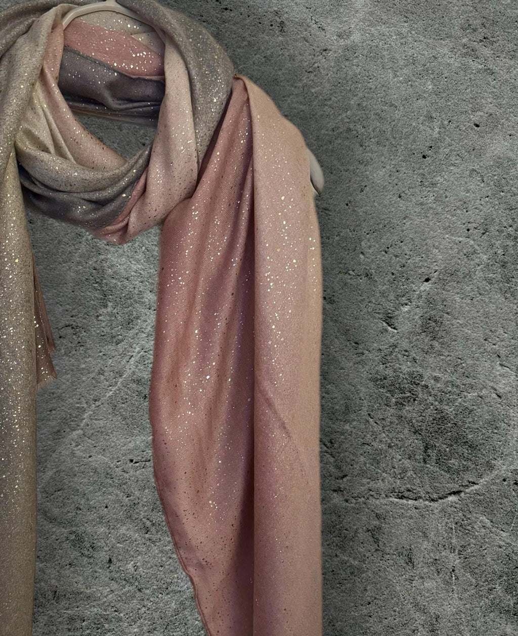 Shimmering Pink,Beige,Grey Gradient Scarf,Ideal for Special Occasions,Evening,Wedding,A Thoughtful Gifts for Her Birthday or Christmas