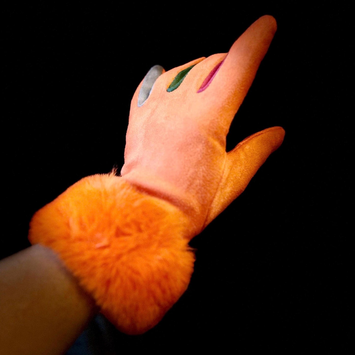 Orange Faux Suede Gloves with Faux Fur,Winter Gloves,Stretch Suede Fabric Women Gloves,Great Gifts for Mom,Her,Birthday and Christmas