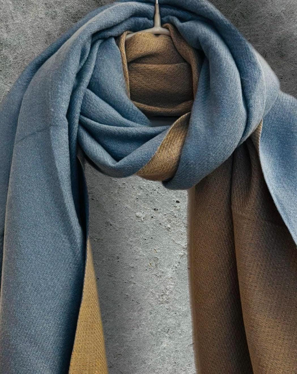 Light Blue & Beige Winter Scarf for Women,Ultra Soft Double-Sided Shawl,Warm,Lightweight and Elegant Gift for Her