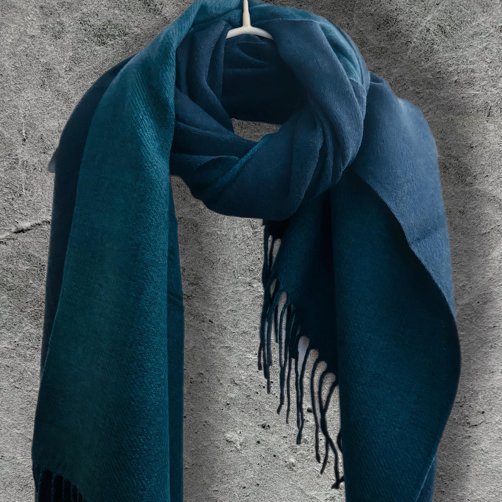 Light Blue & Beige Winter Scarf for Women,Ultra Soft Double-Sided Shawl,Warm,Lightweight and Elegant Gift for Her