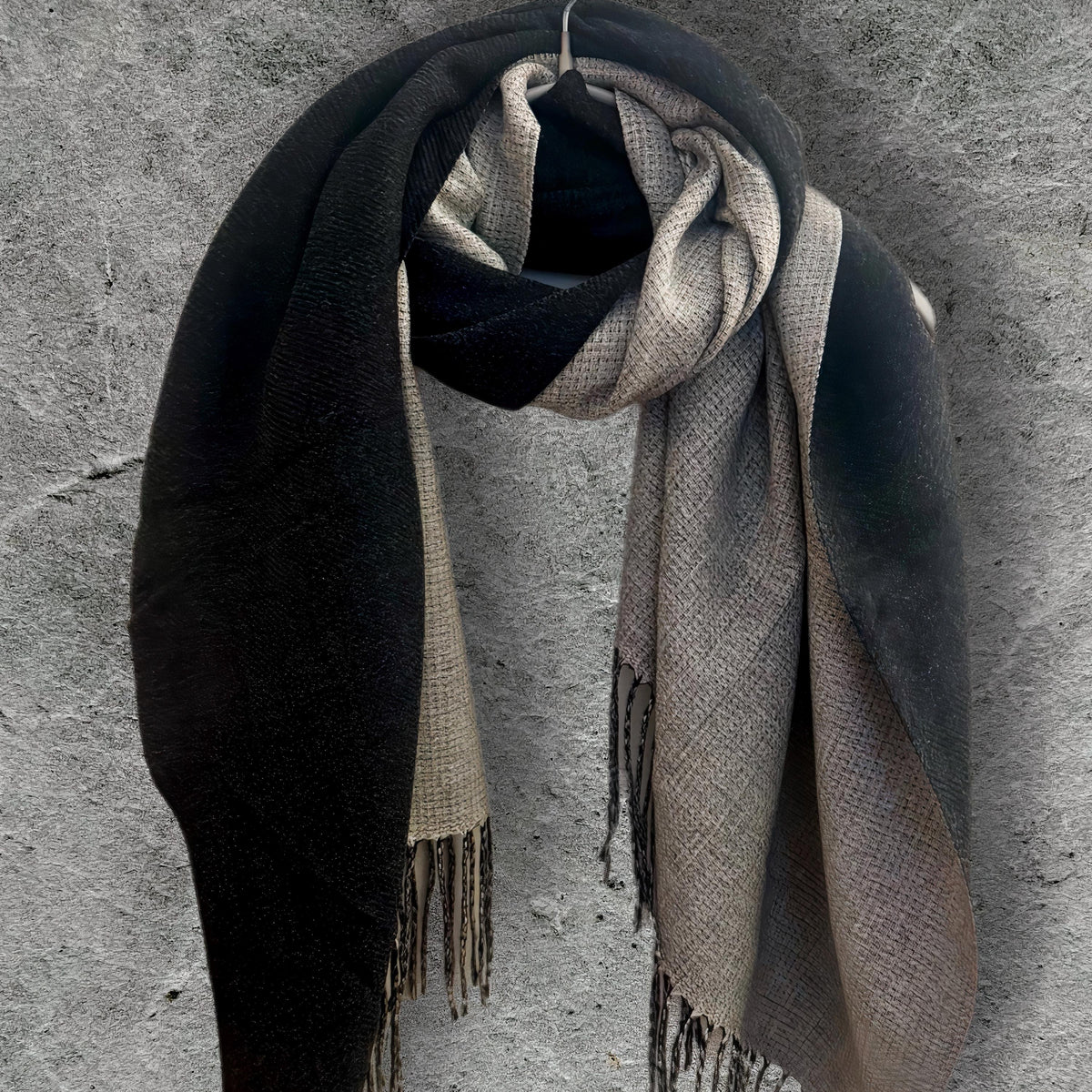 Light Blue & Beige Winter Scarf for Women,Ultra Soft Double-Sided Shawl,Warm,Lightweight and Elegant Gift for Her