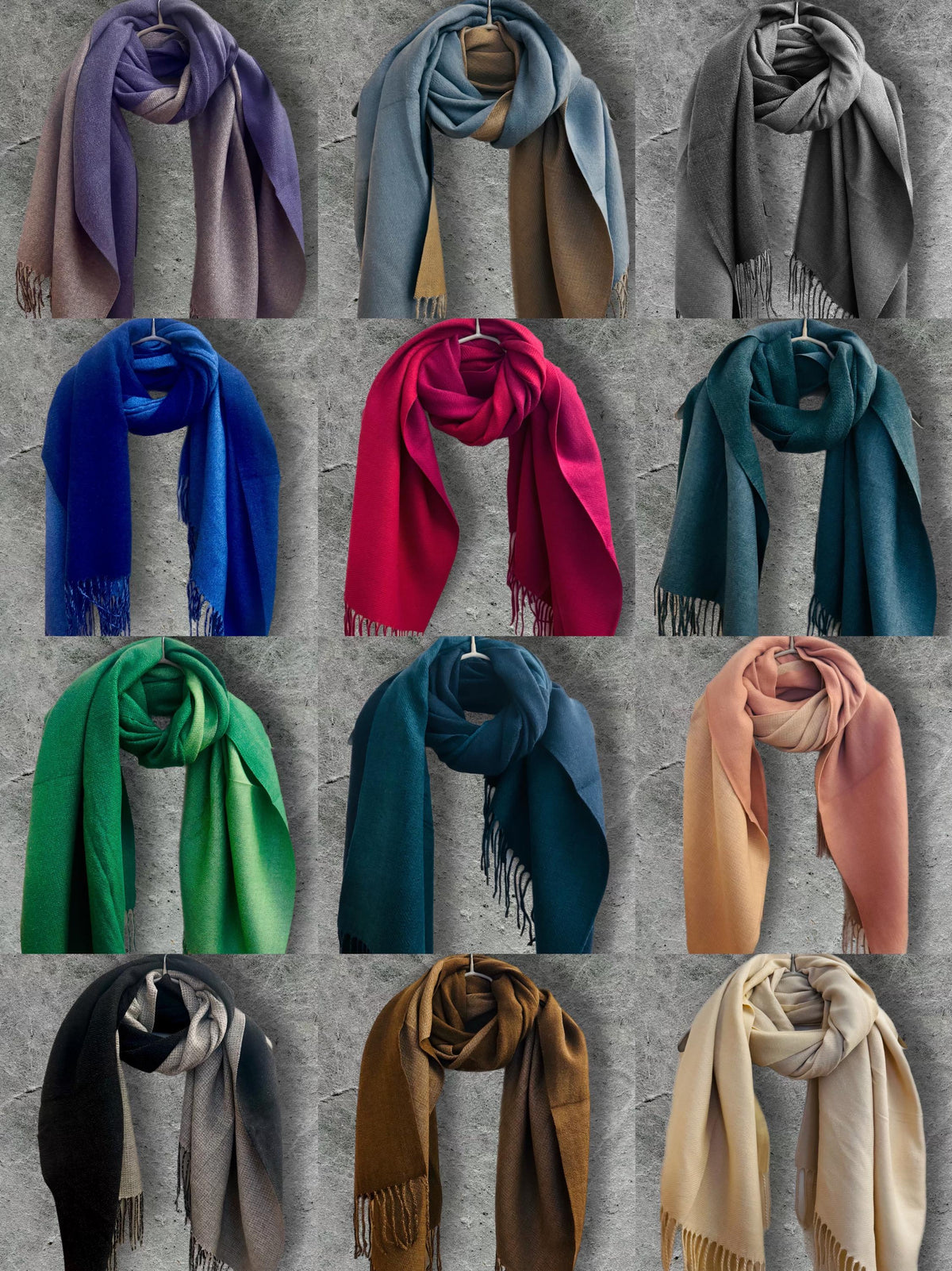Light Blue & Beige Winter Scarf for Women,Ultra Soft Double-Sided Shawl,Warm,Lightweight and Elegant Gift for Her