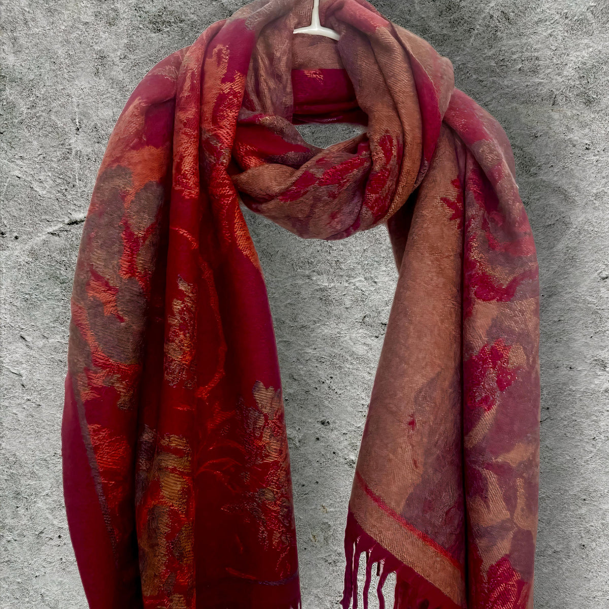 Mustard Yellow Ultra Soft Winter Scarf,Double-Sided Peonys Floral Wrap,Bold Reversible Shawl,Warm Gift for Her