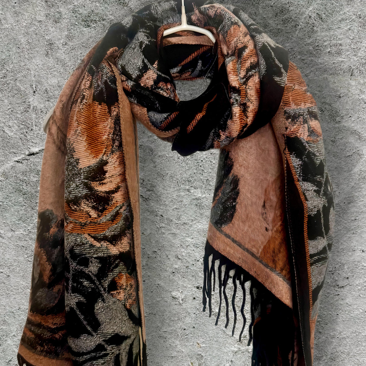 Mustard Yellow Ultra Soft Winter Scarf,Double-Sided Peonys Floral Wrap,Bold Reversible Shawl,Warm Gift for Her