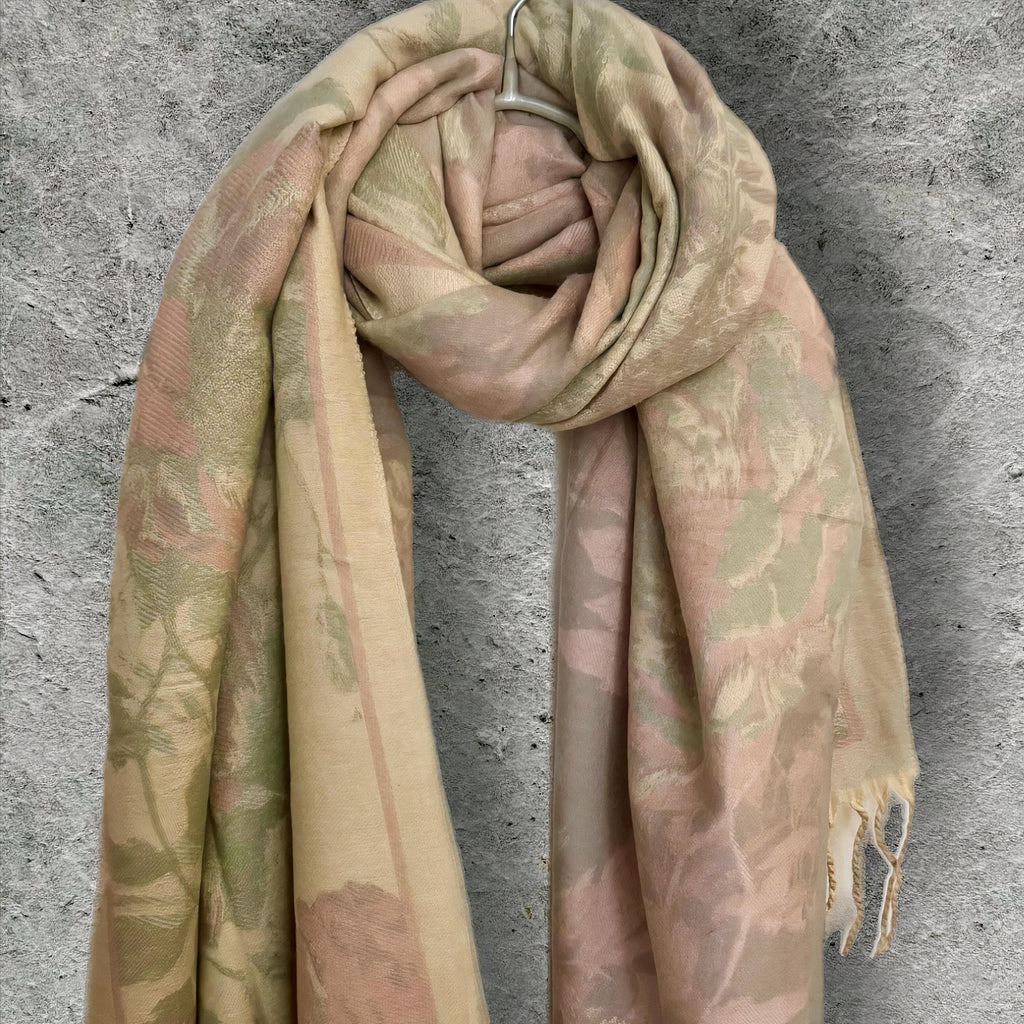 Black Ultra Soft Winter Scarf,Elegant Reversible Peonys Floral Shawl,Cozy Wrap for Women,Chic Warm Gift for Her