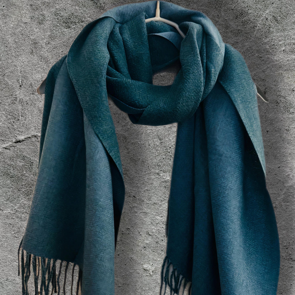 Light Blue & Beige Winter Scarf for Women,Ultra Soft Double-Sided Shawl,Warm,Lightweight and Elegant Gift for Her