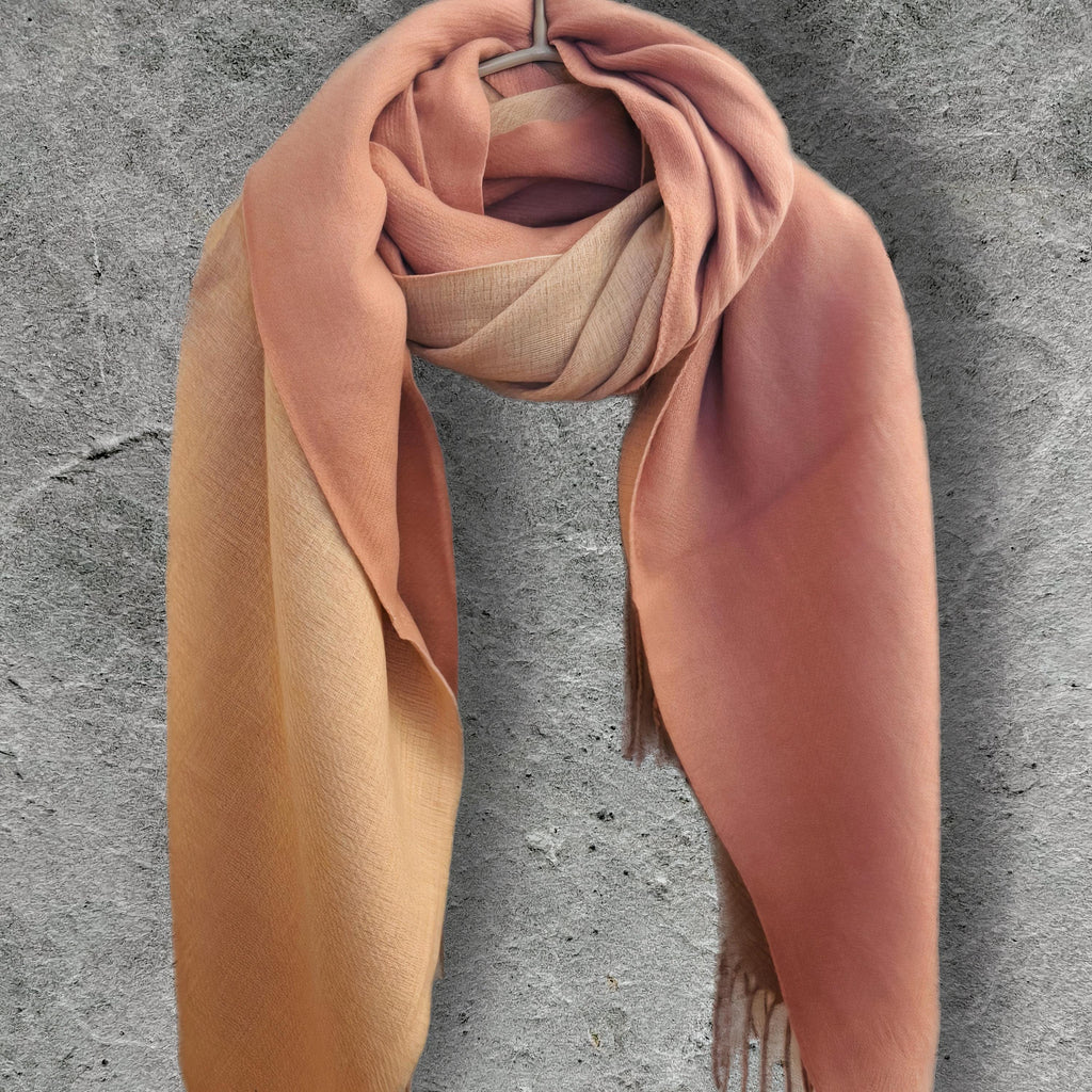 Light Blue & Beige Winter Scarf for Women,Ultra Soft Double-Sided Shawl,Warm,Lightweight and Elegant Gift for Her