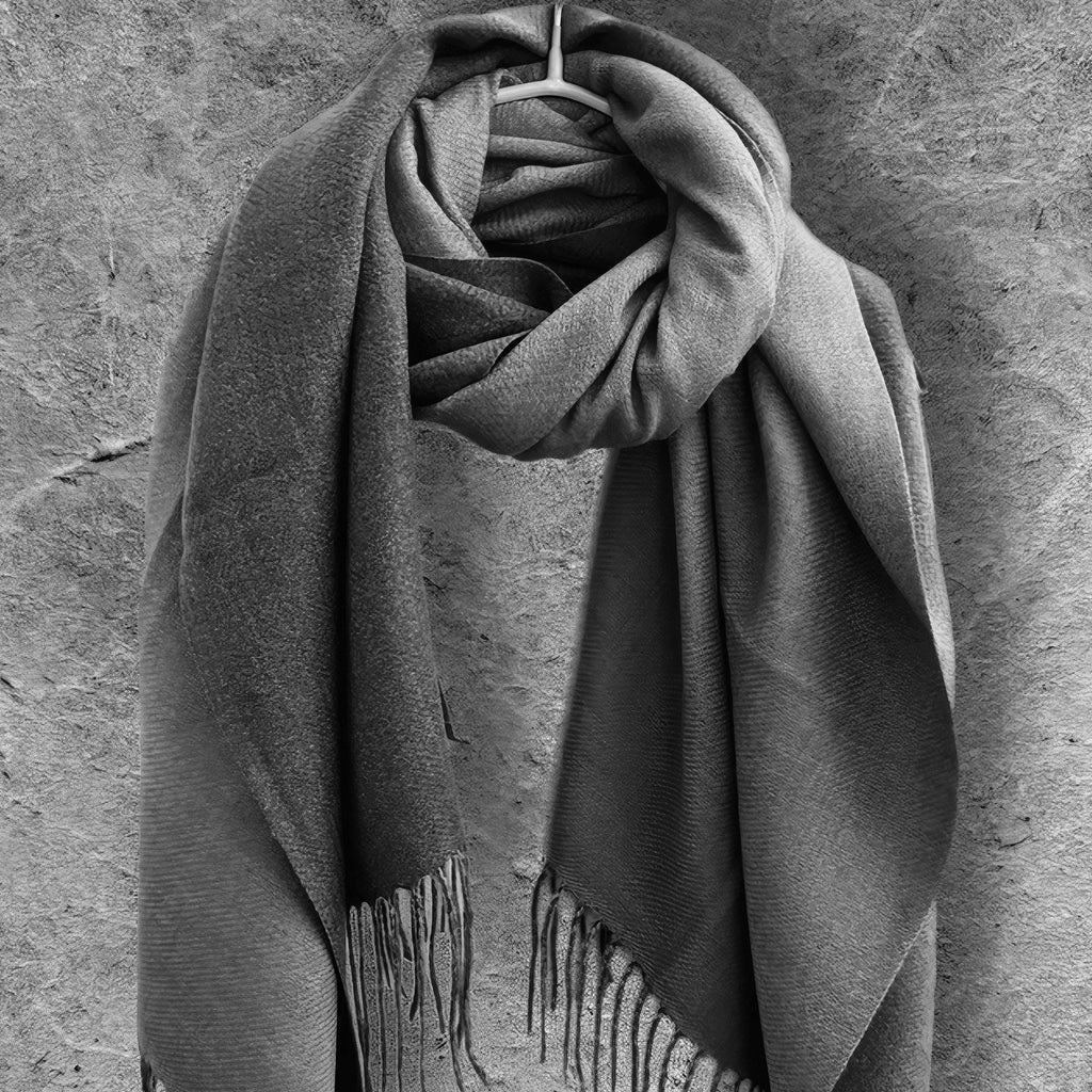 Light Blue & Beige Winter Scarf for Women,Ultra Soft Double-Sided Shawl,Warm,Lightweight and Elegant Gift for Her