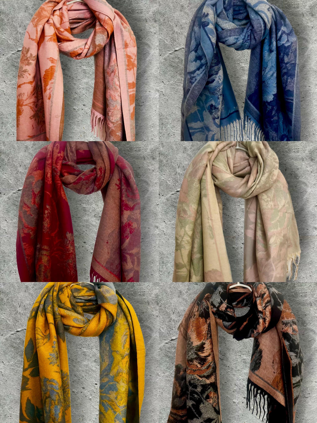 Black Ultra Soft Winter Scarf,Elegant Reversible Peonys Floral Shawl,Cozy Wrap for Women,Chic Warm Gift for Her
