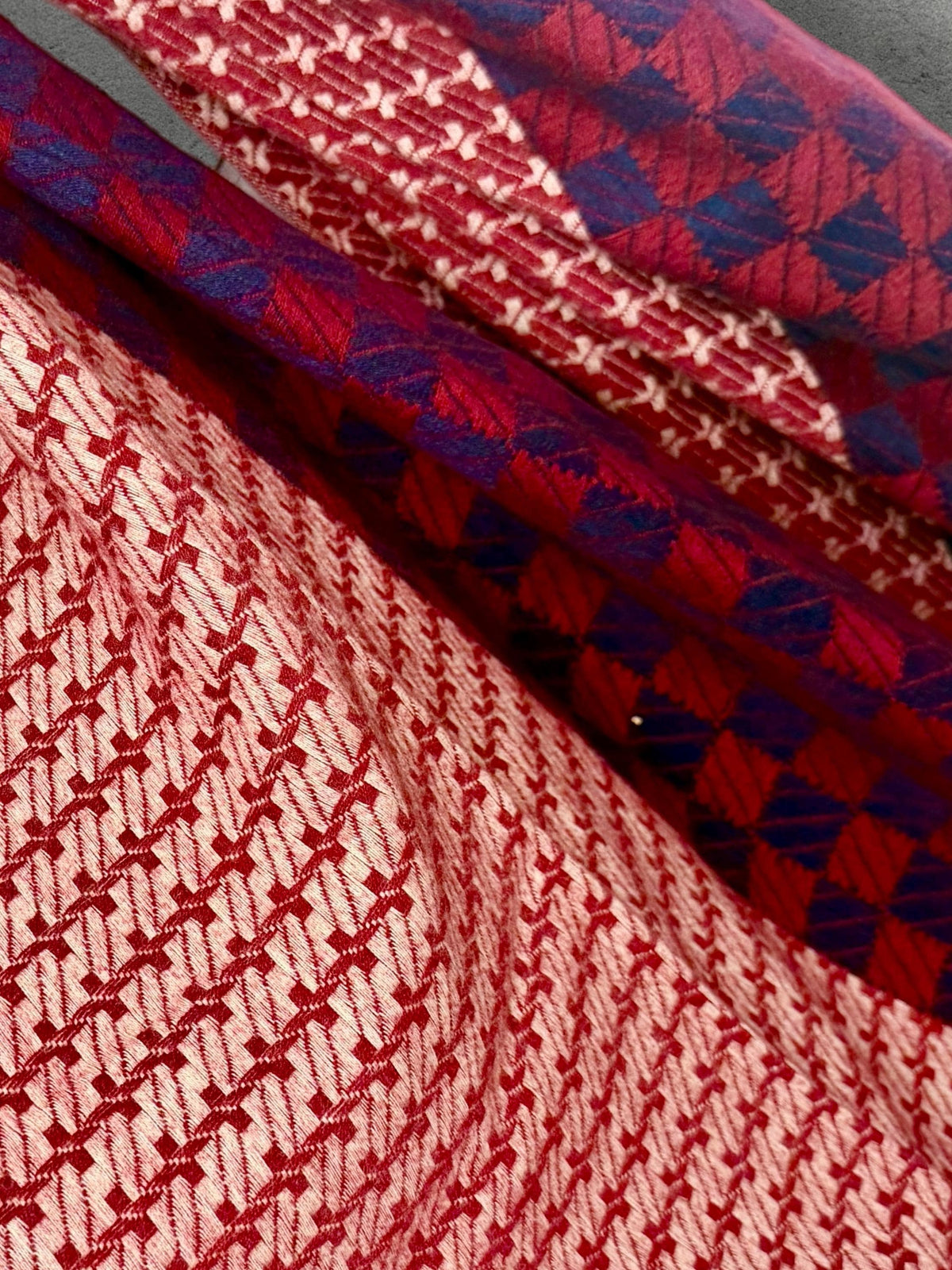Burgundy Red Winter Scarf for Women,Heritage Mosaic Patterned Wrap,Ultra Soft Oversized Geometric Shawl,Thoughtful Christmas Gift