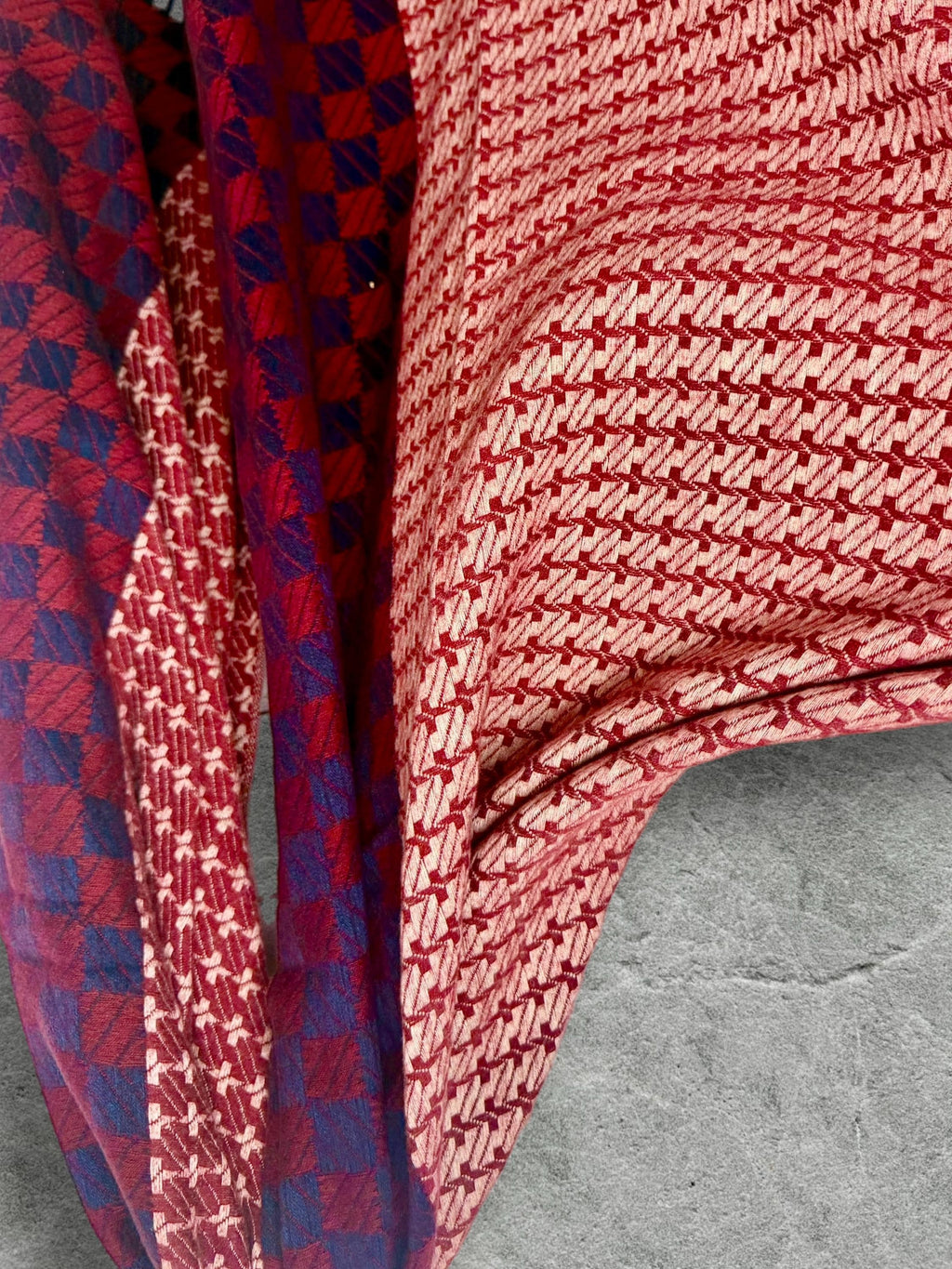Burgundy Red Winter Scarf for Women,Heritage Mosaic Patterned Wrap,Ultra Soft Oversized Geometric Shawl,Thoughtful Christmas Gift