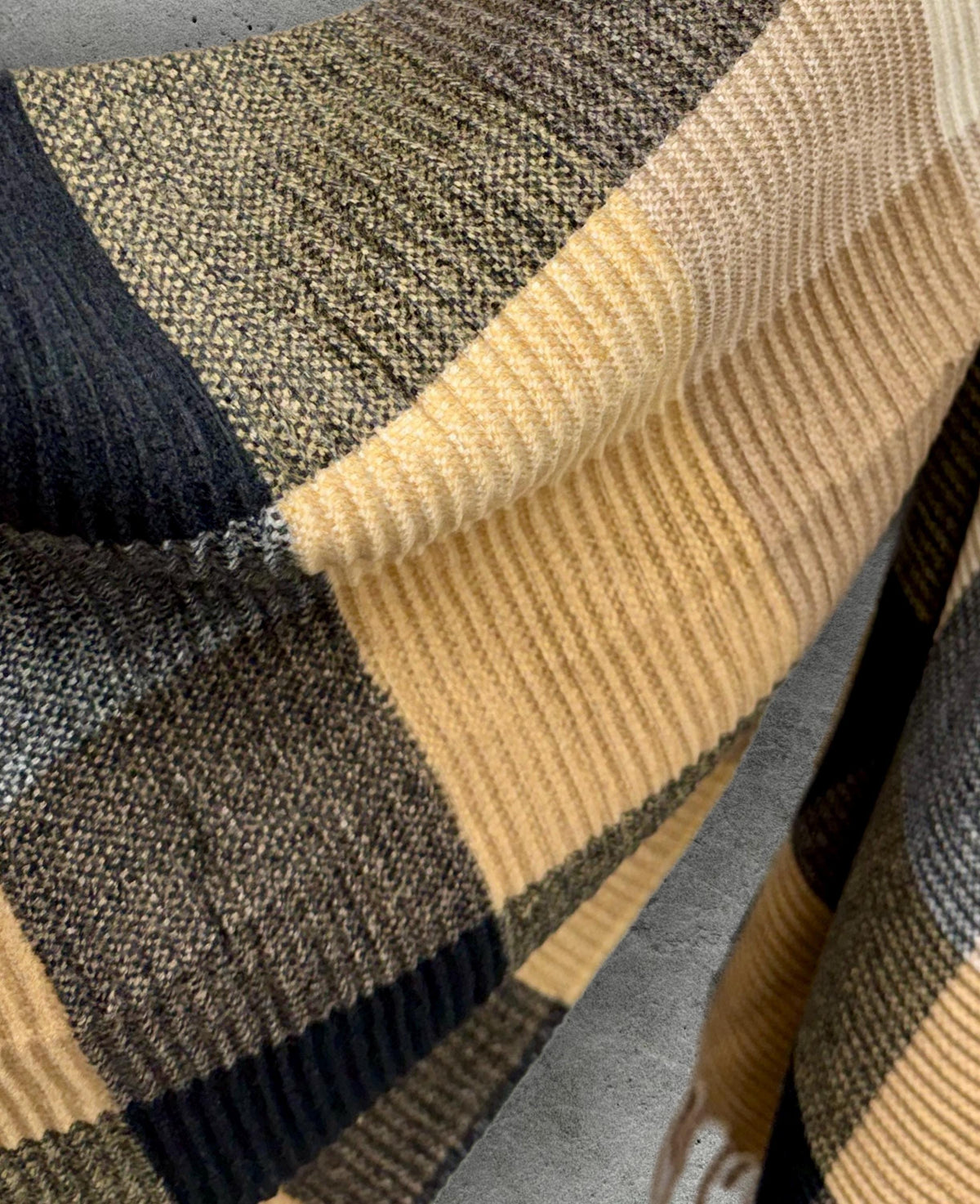 Geometric Camel Beige Black Cream Winter Scarf,Featuring Color Block Pattern,Ultra Soft Neutral Wrap for Women,Minimalist Warm Gift for Her