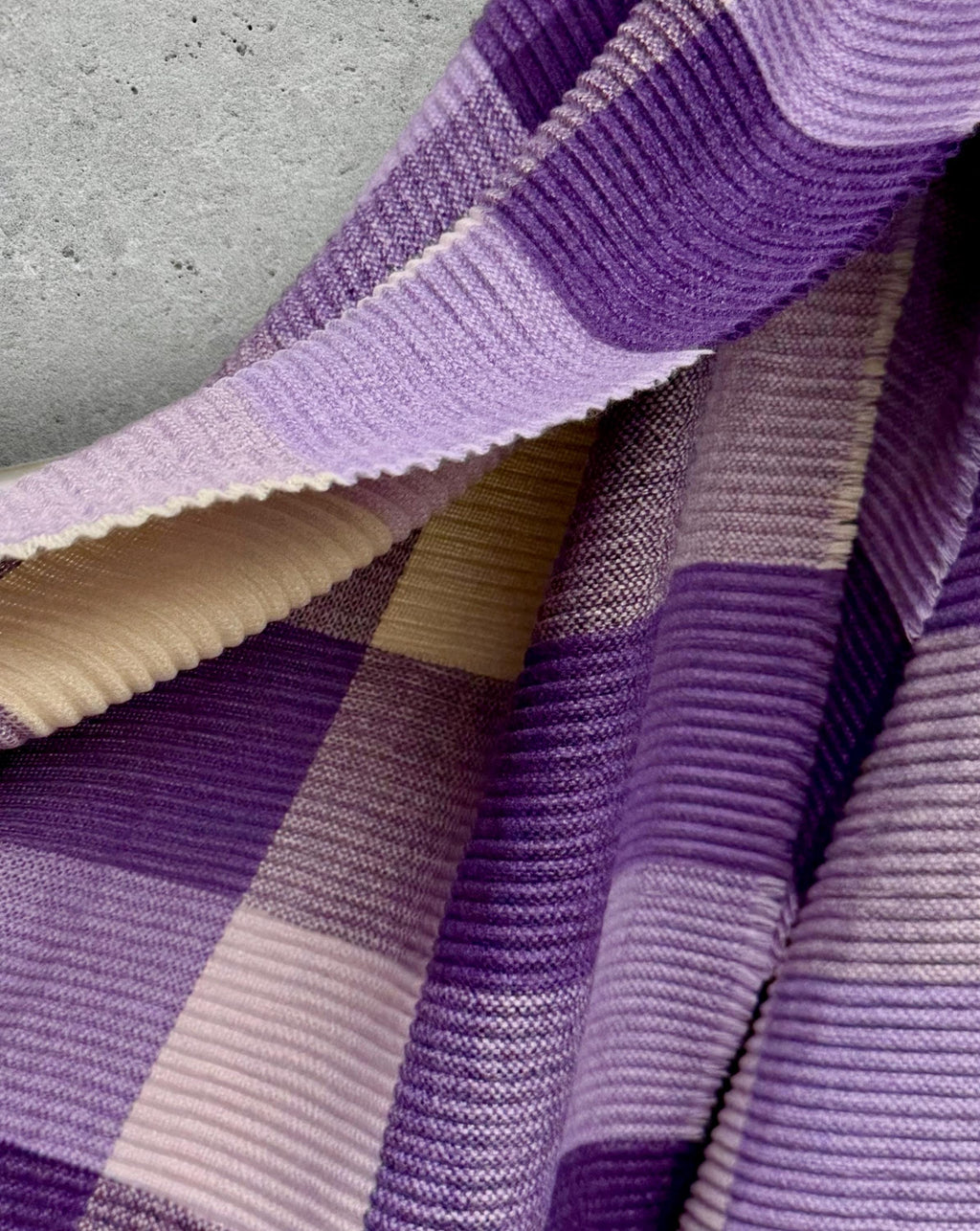 Plum Purple Lilac Winter Scarf for Women,Ultra Soft Geometric Colour Block Warm Wrap,Cosy Gift for Her
