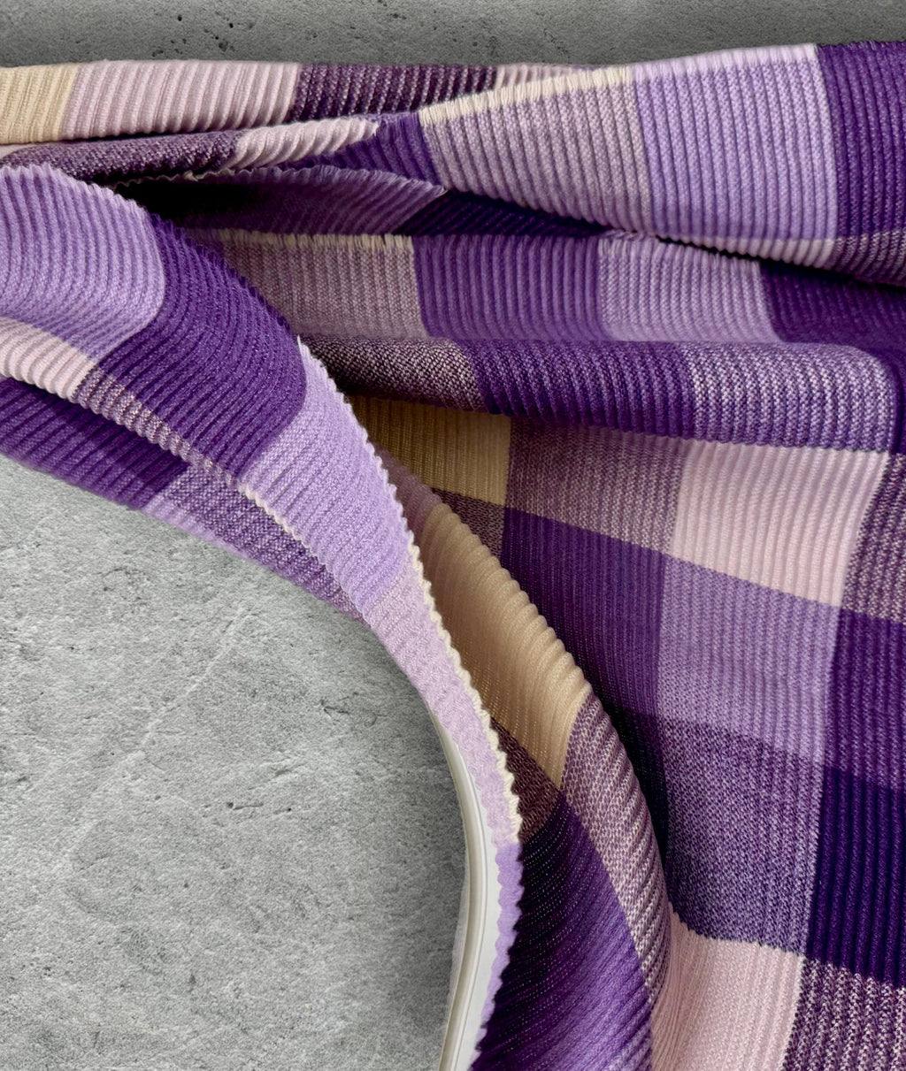 Plum Purple Lilac Winter Scarf for Women,Ultra Soft Geometric Colour Block Warm Wrap,Cosy Gift for Her
