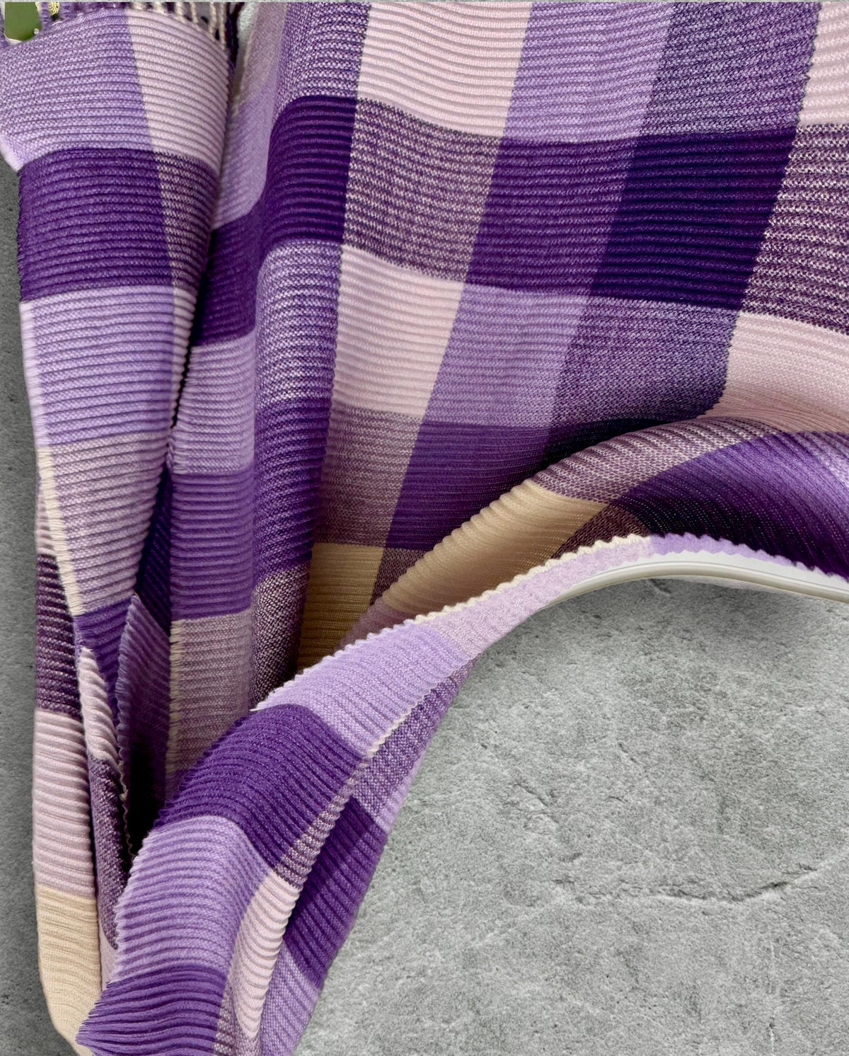 Plum Purple Lilac Winter Scarf for Women,Ultra Soft Geometric Colour Block Warm Wrap,Cosy Gift for Her