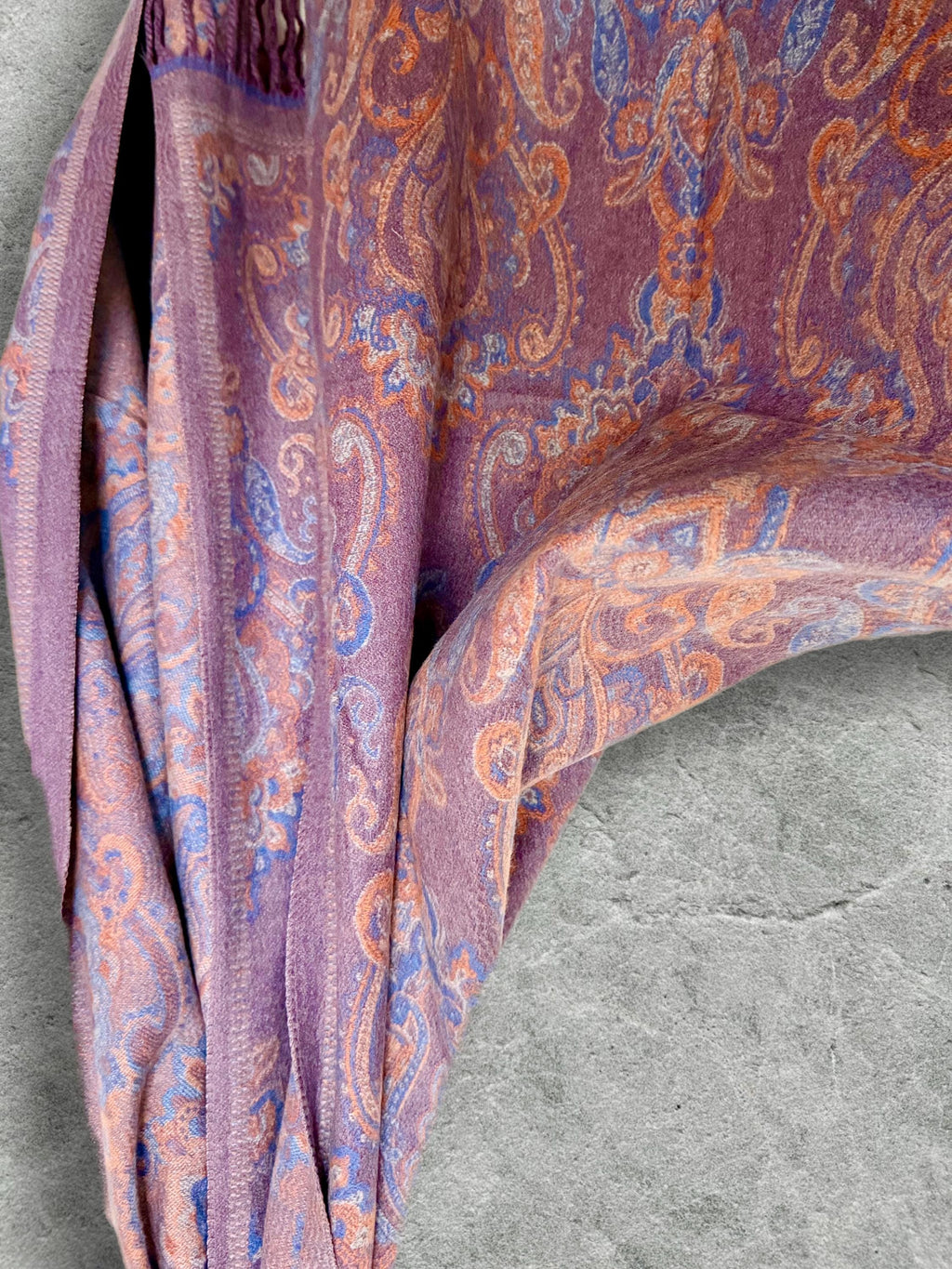 Purple Winter Scarf for Women,Reversible Paisley Scarf,Soft Warm Shawl Wrap,Luxury Cozy Winter Accessory,Christmas Gift for Her