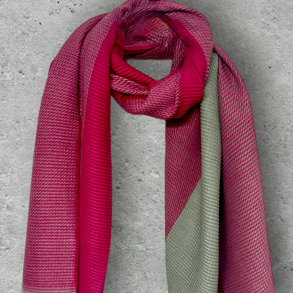 Hot Pink Winter Scarf for Women,Fuchsia Oversized Scarf,Ultra Soft Reversible Wrap, Colour Block Autumn Scarf,Ideal Gift for Her